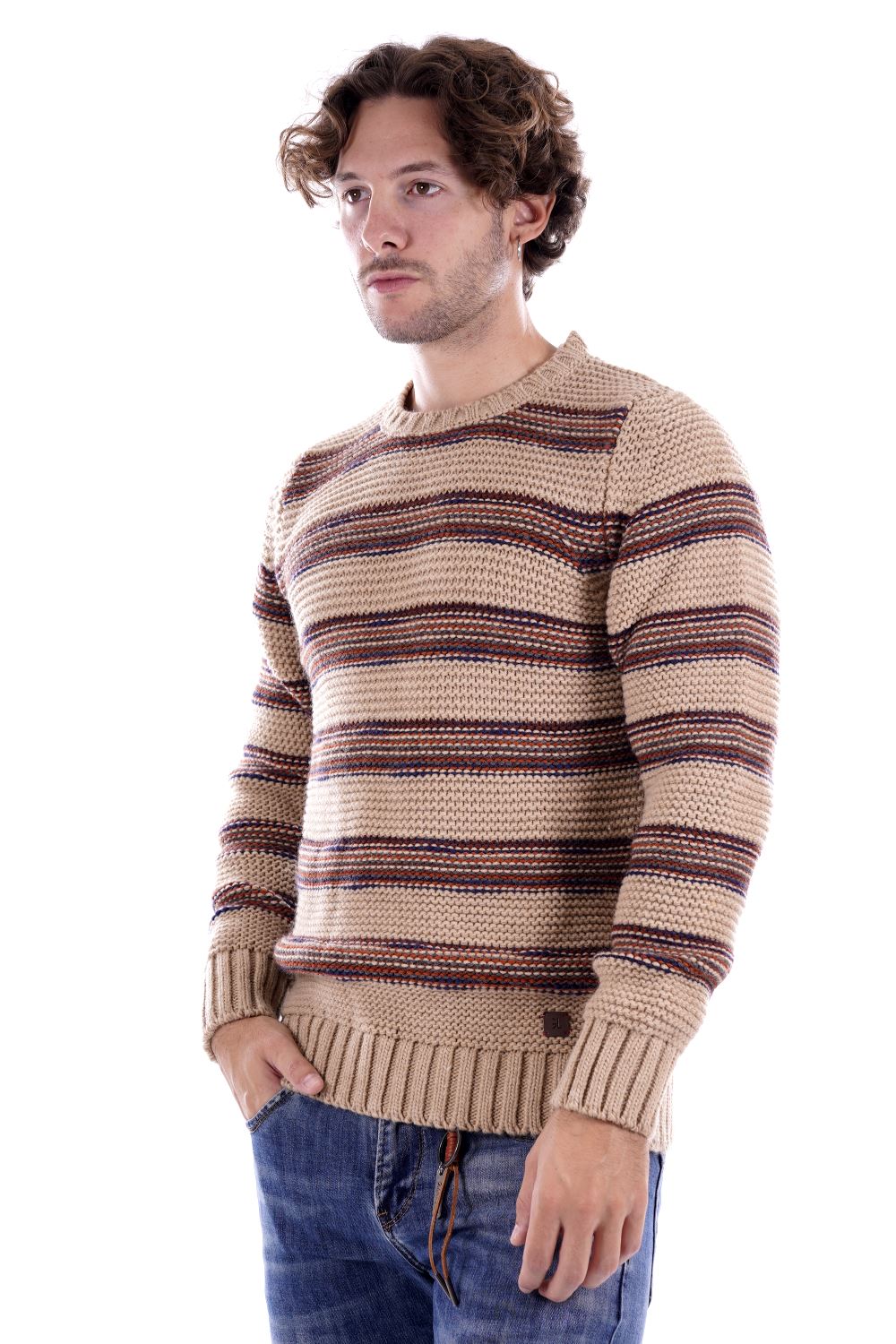 Gianni Lupo Maglione Beige Da Uomo