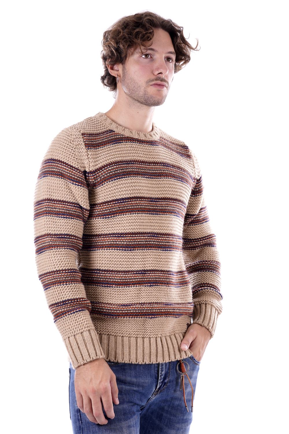 Gianni Lupo Maglione Beige Da Uomo