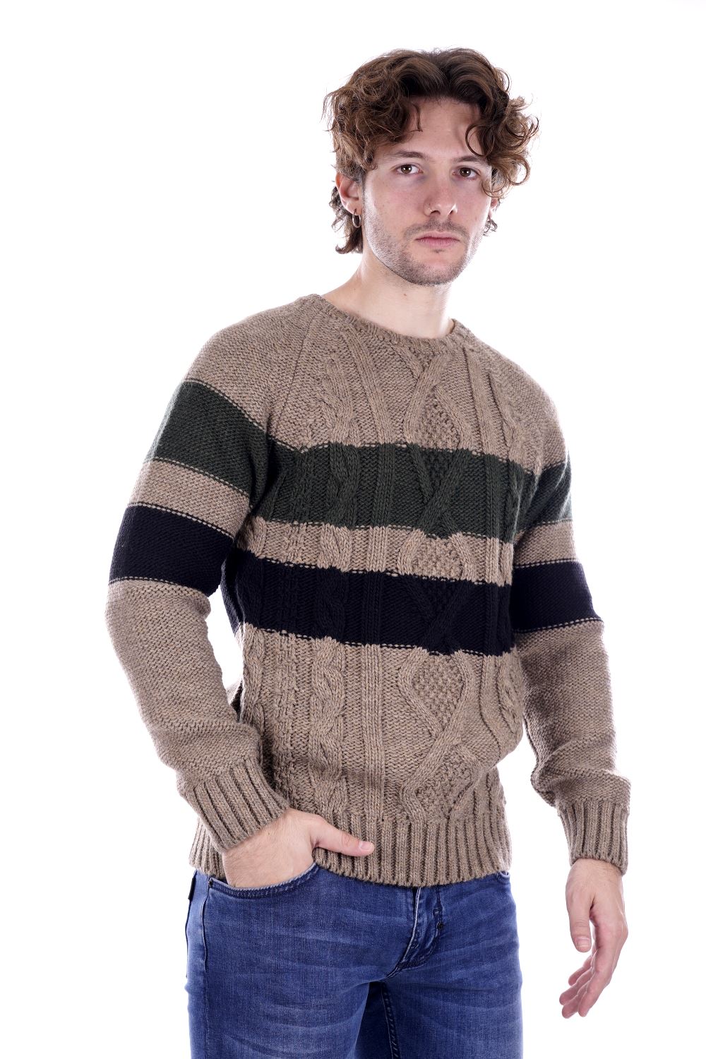 Gianni Lupo Maglione Beige Da Uomo