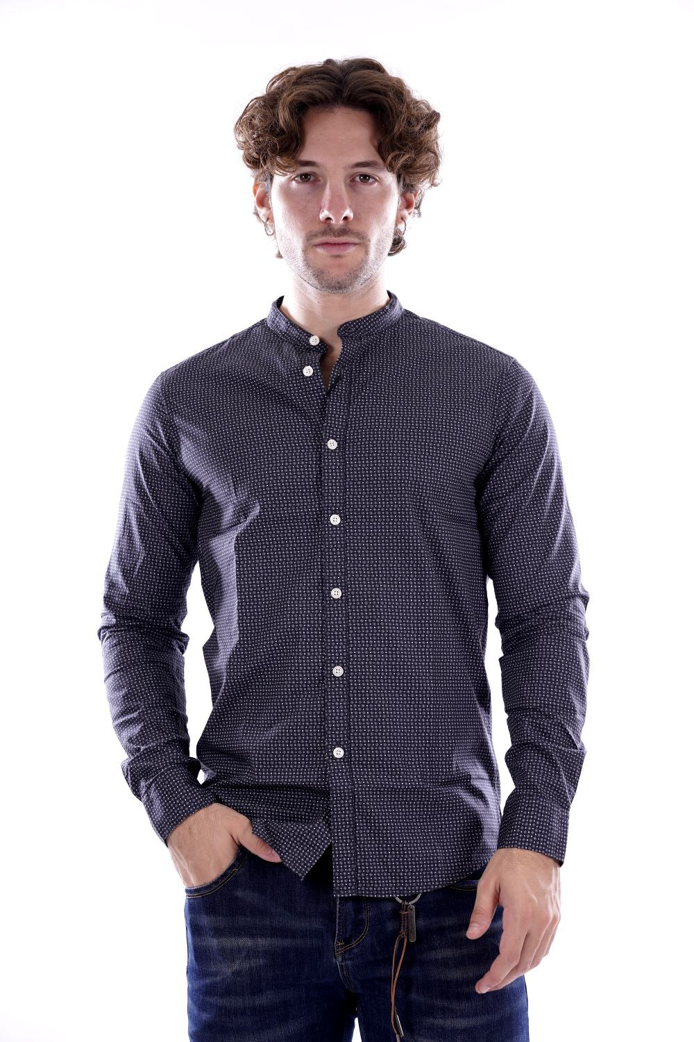 Gianni Lupo Camicia Grigia Da Uomo