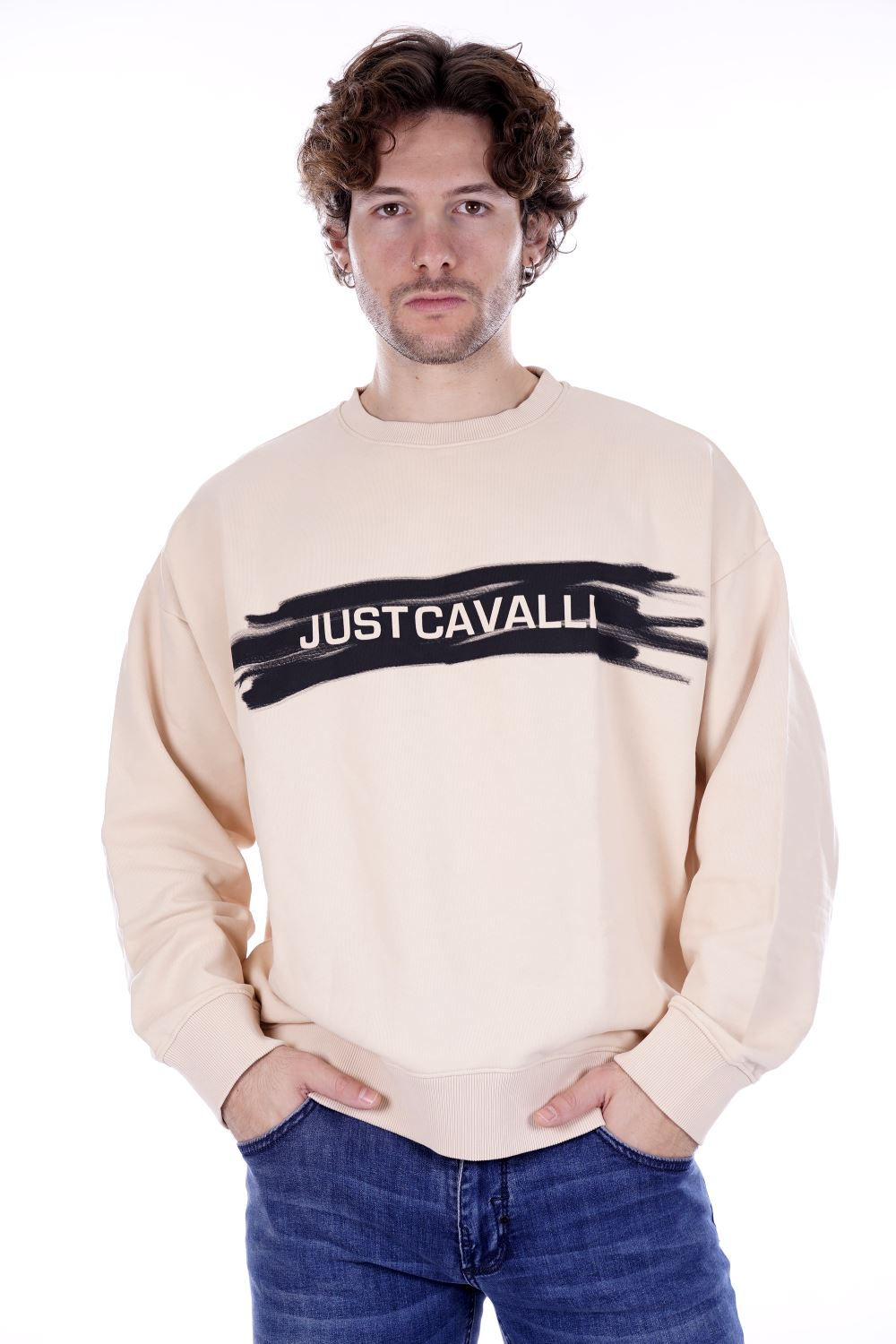 Cavalli Felpa Bianca Da Uomo