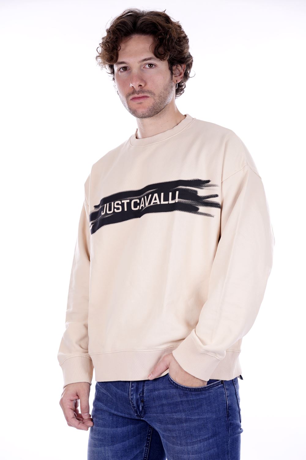 Cavalli Felpa Bianca Da Uomo