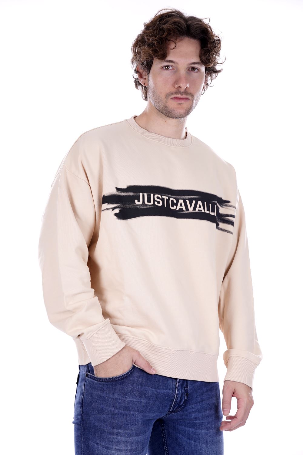 Cavalli Felpa Bianca Da Uomo