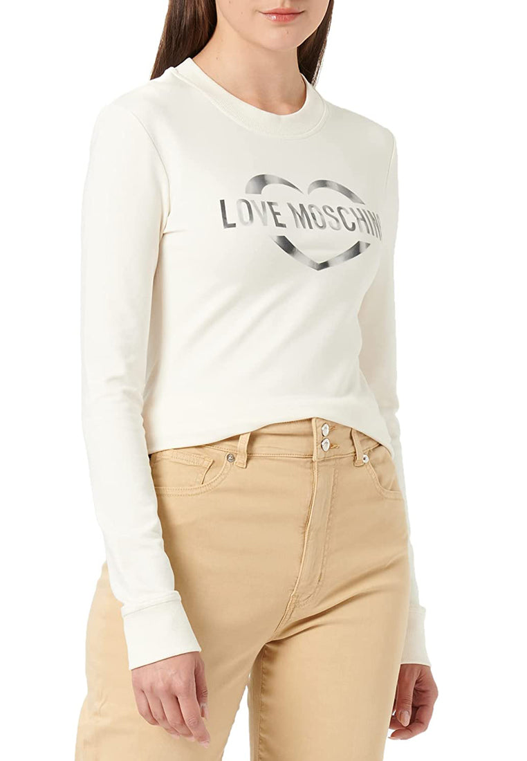 Moschino Felpa Bianca Da Donna