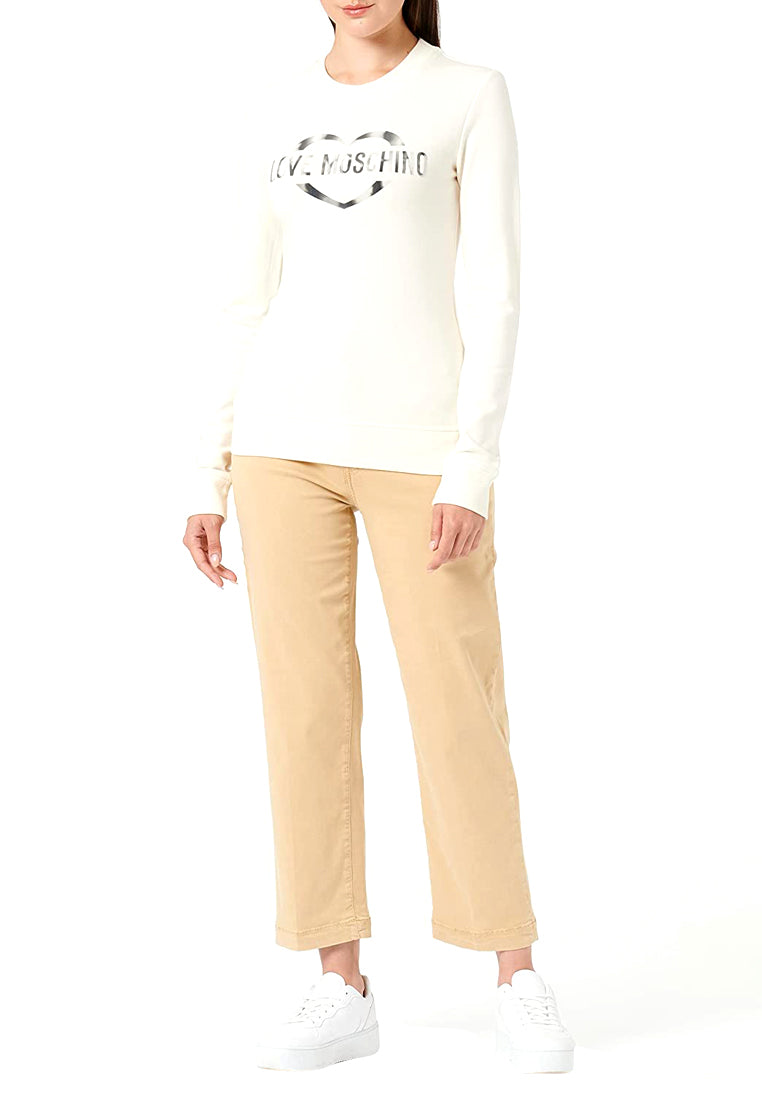 Moschino Felpa Bianca Da Donna