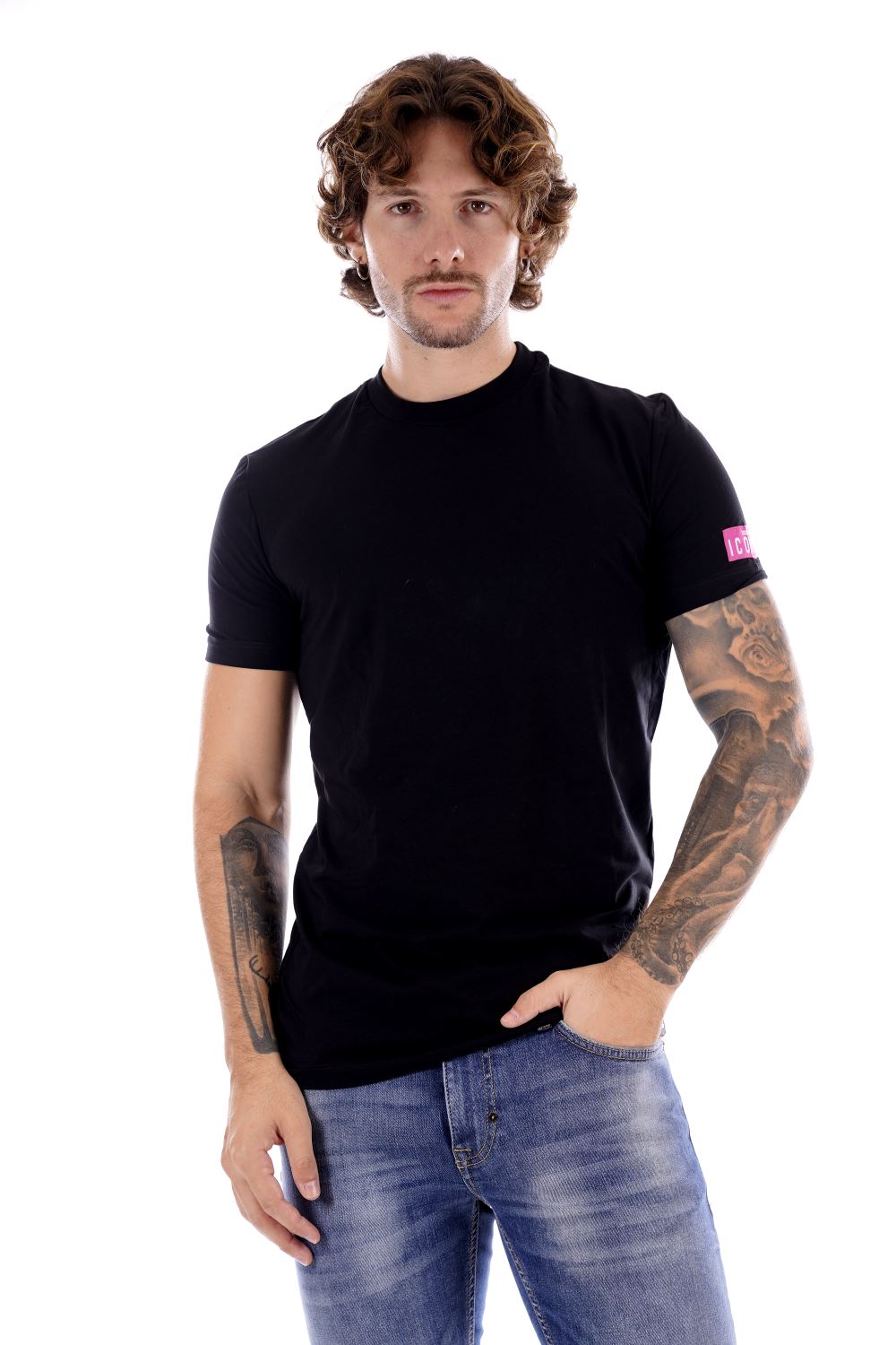 Dsquared2 T-Shirt Nera Da Uomo