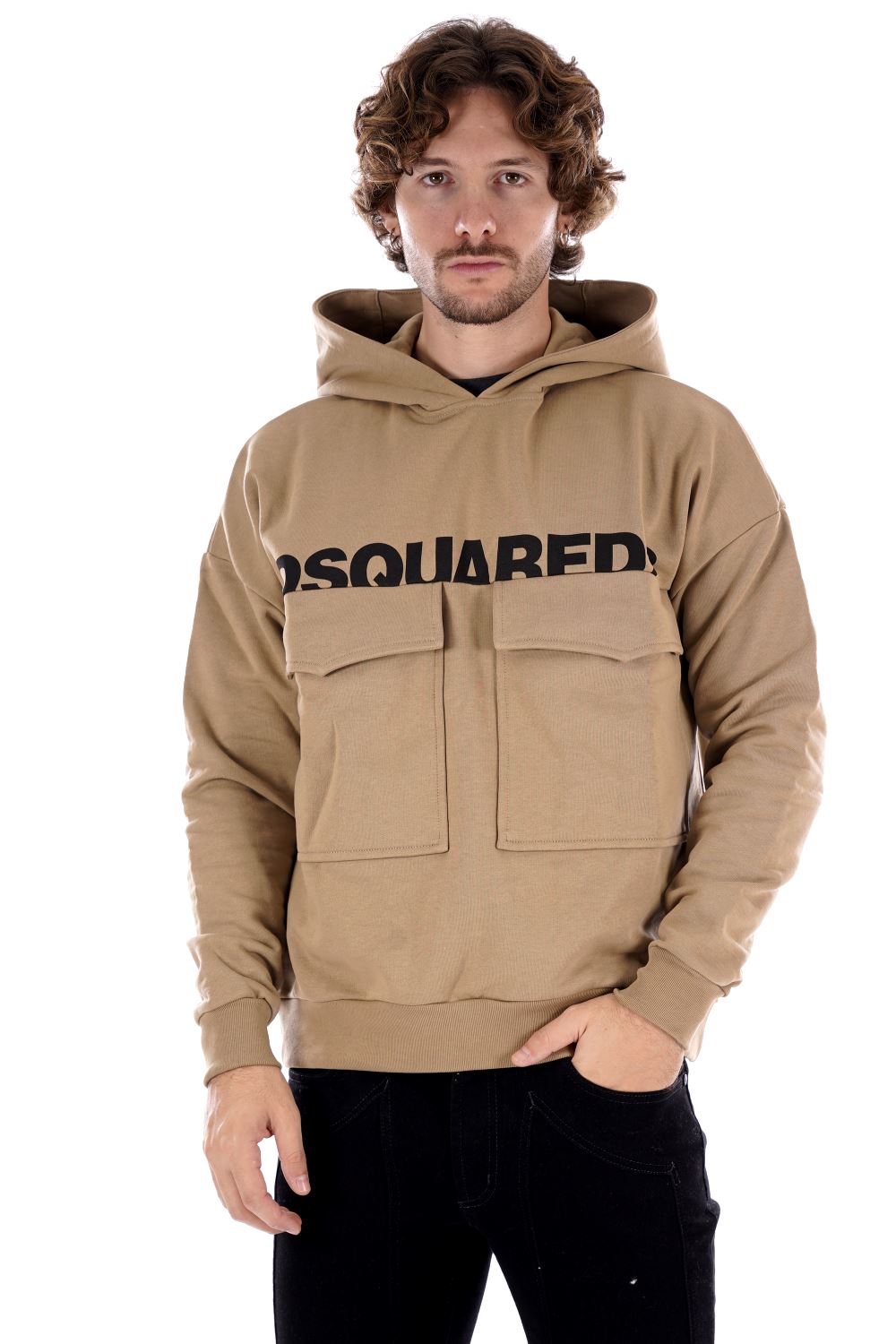 Dsquared2 Felpa Beige Da Ragazzo