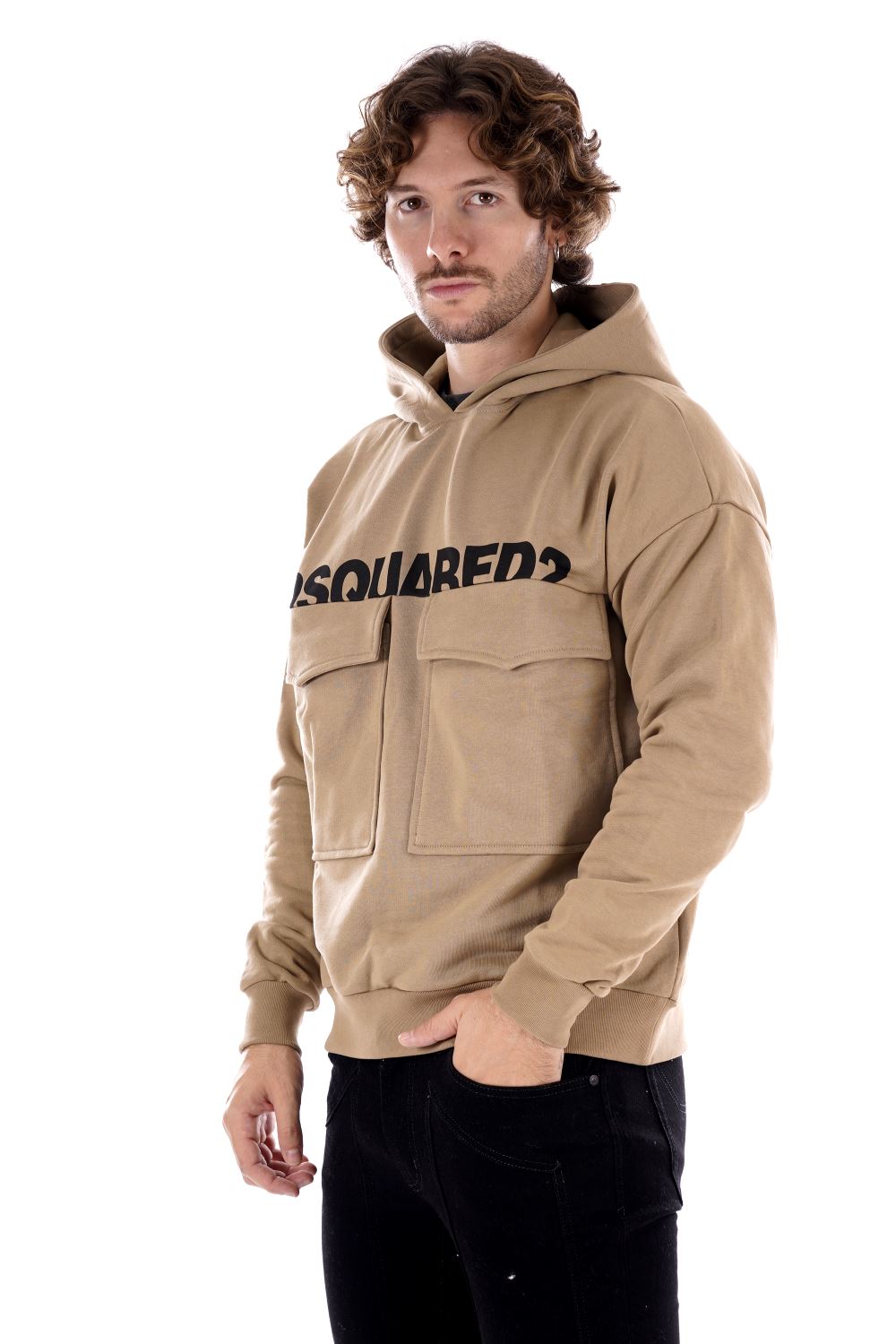 Dsquared2 Felpa Beige Da Ragazzo