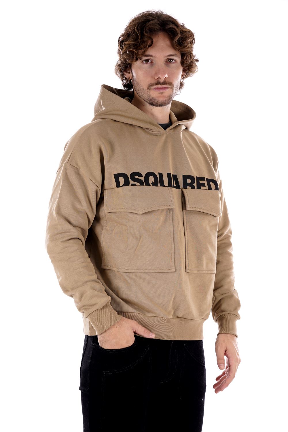 Dsquared2 Felpa Beige Da Ragazzo