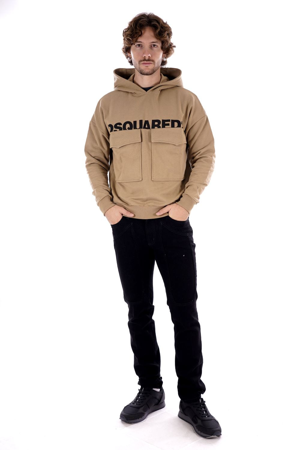 Dsquared2 Felpa Beige Da Ragazzo