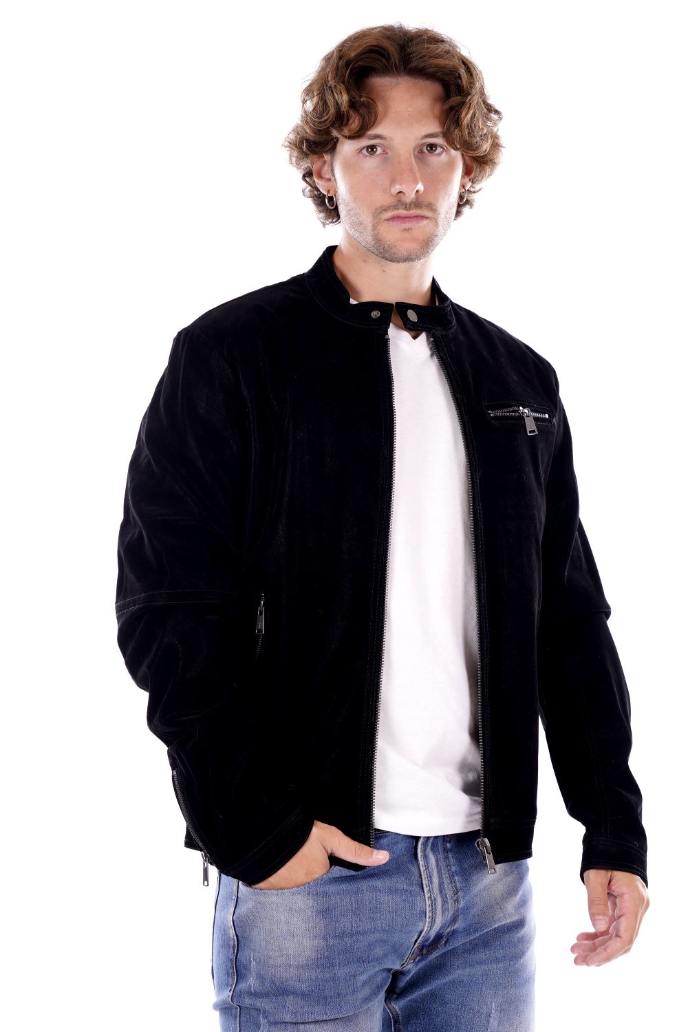 Gianni Lupo Giubbino Nero Da Uomo
