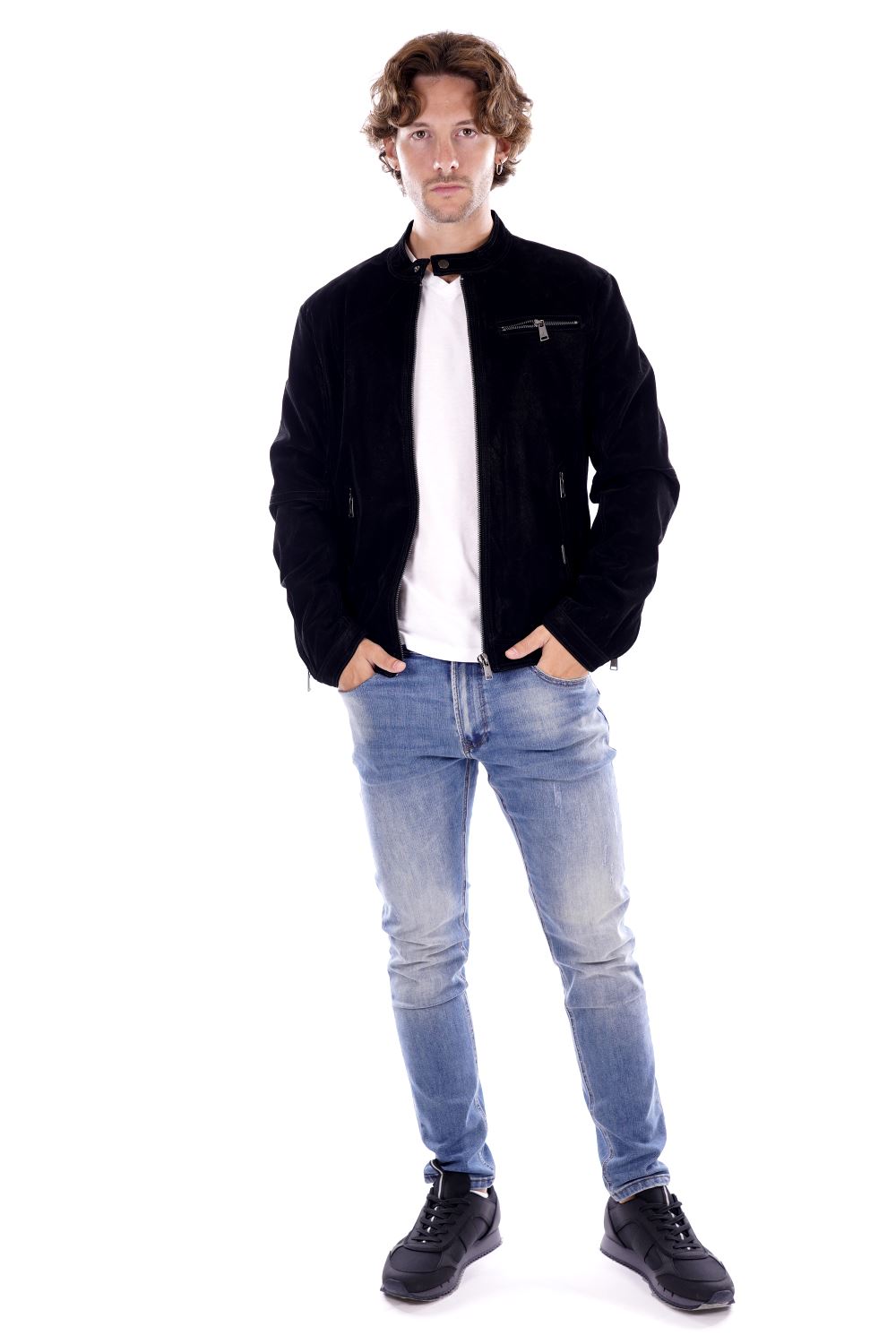 Gianni Lupo Giubbino Nero Da Uomo