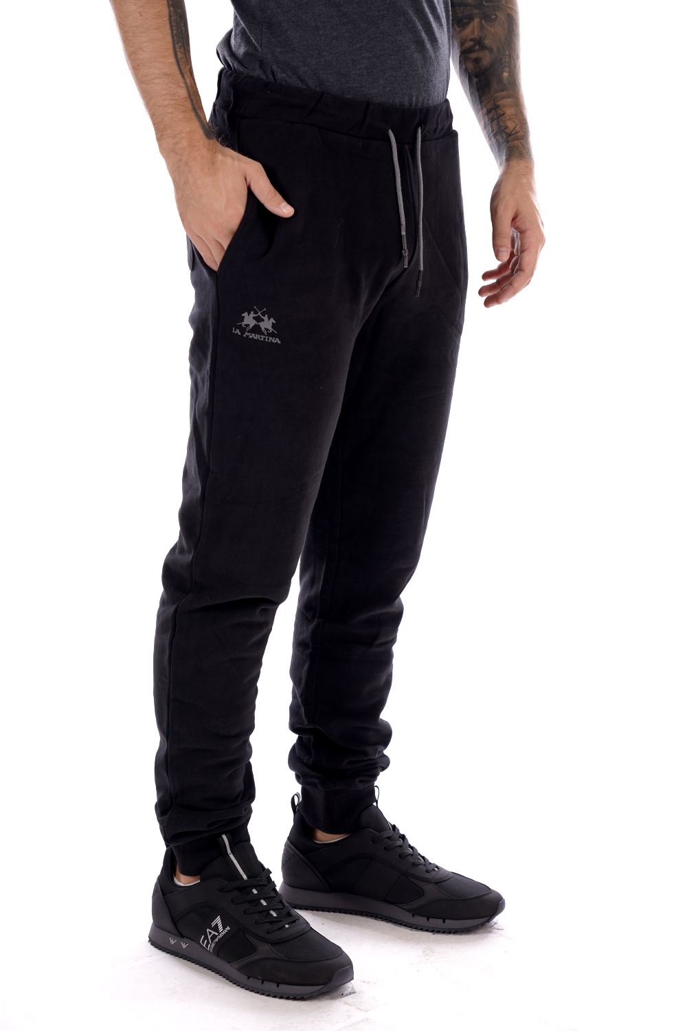 La Martina Pantalone Nero Da Uomo