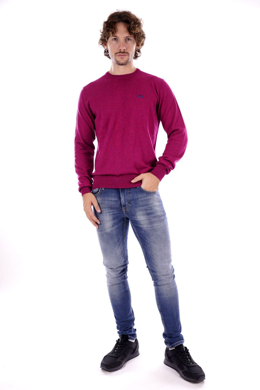 La Martina Maglione Bordeaux Da Uomo