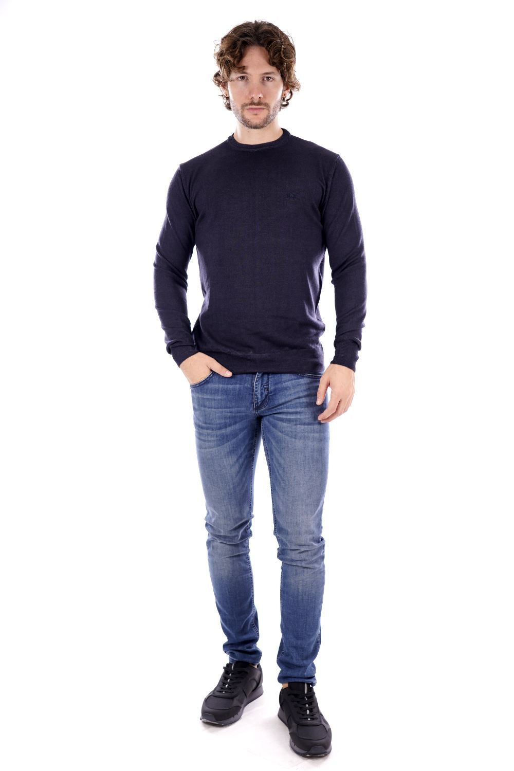 La Martina Maglione Blu Da Uomo