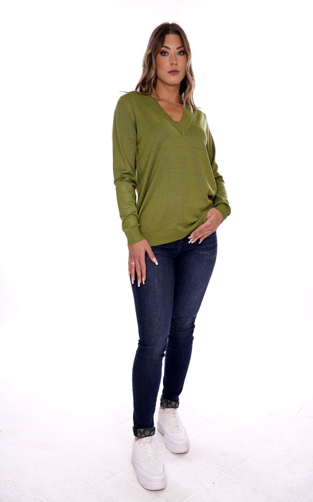 Lizalu Maglione Verde Da Donna