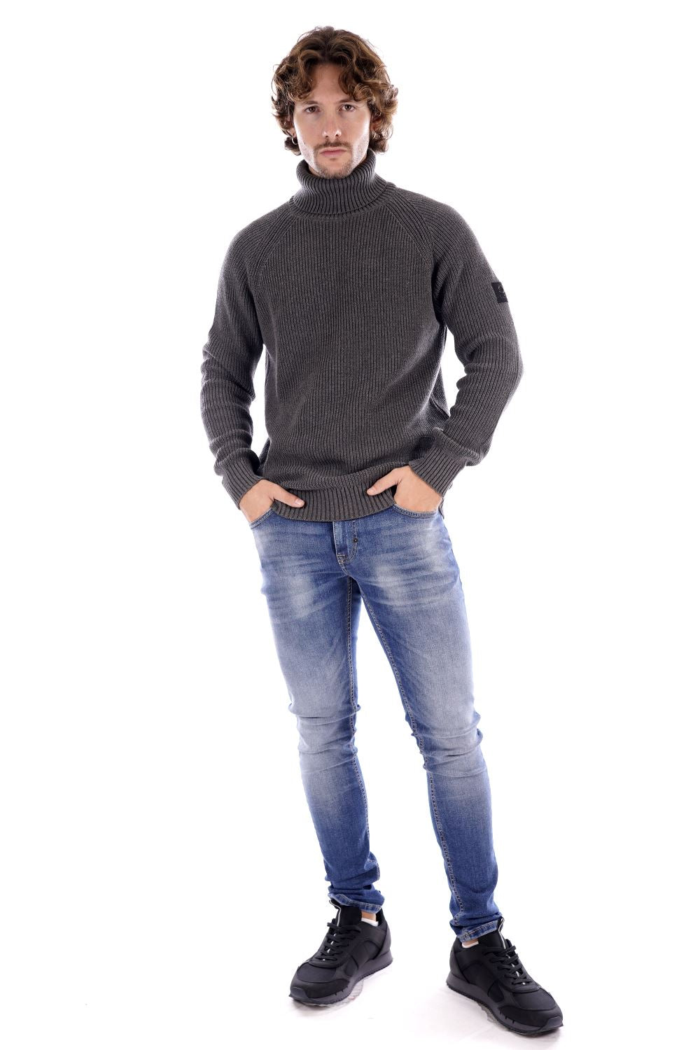 Suns Maglione Grigio Da Uomo