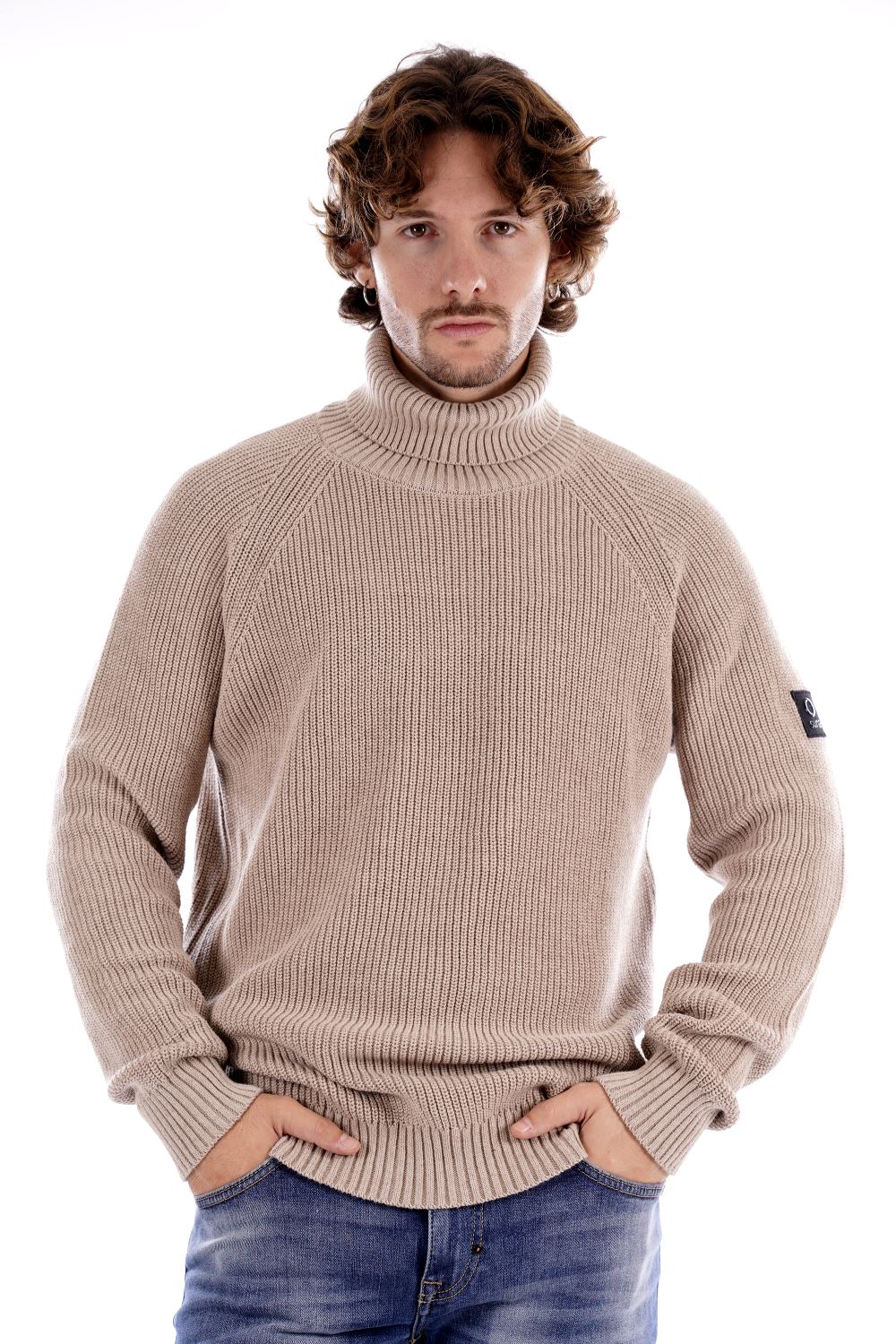 Suns Maglione Beige Da Uomo