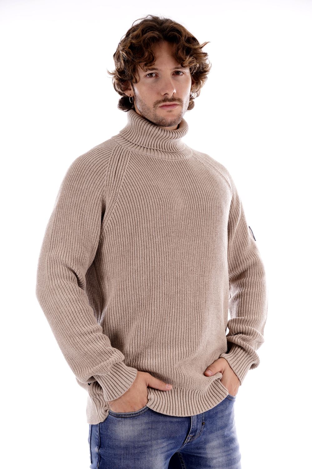 Suns Maglione Beige Da Uomo
