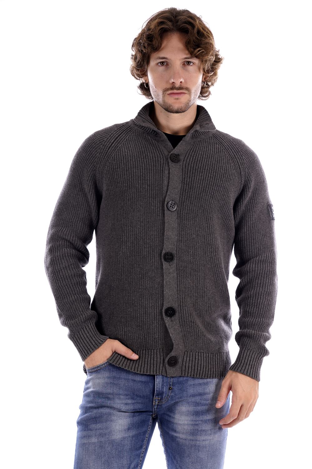 Suns Maglione Grigio Da Uomo
