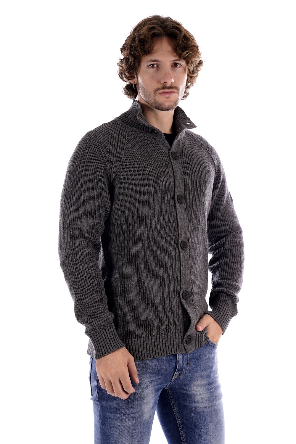 Suns Maglione Grigio Da Uomo