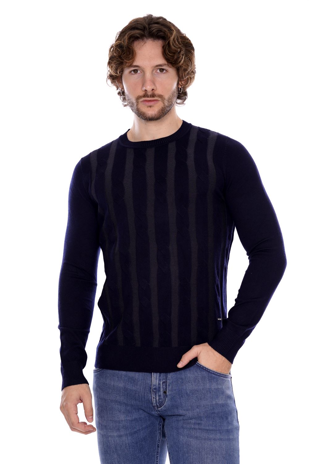 Take Two Maglione Blu Da Uomo