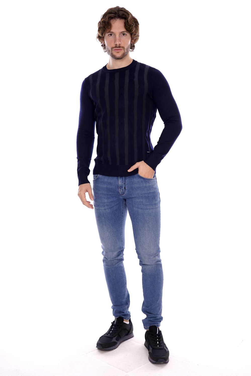 Take Two Maglione Blu Da Uomo