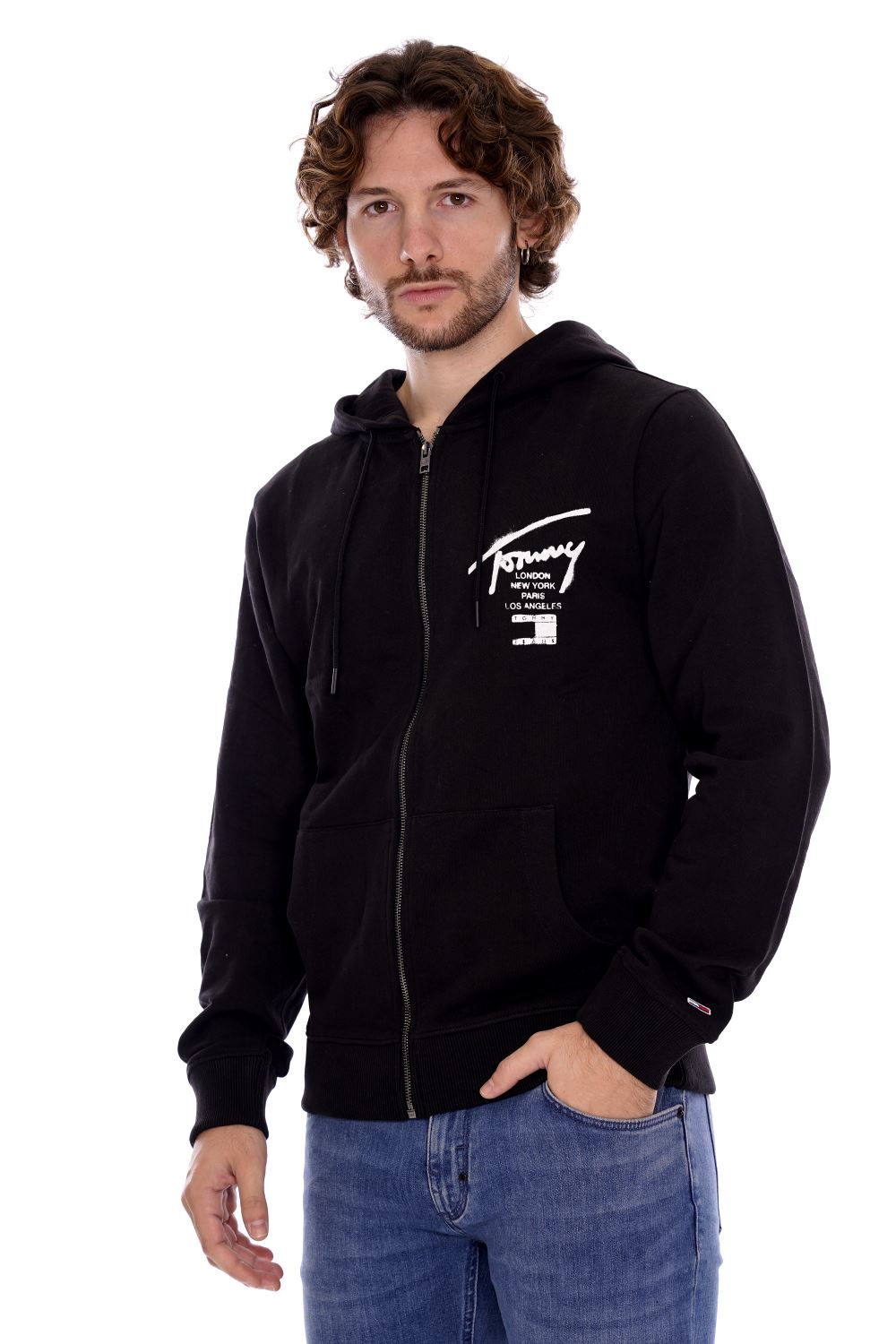 Tommy Hilfiger Felpa Nera Da Uomo
