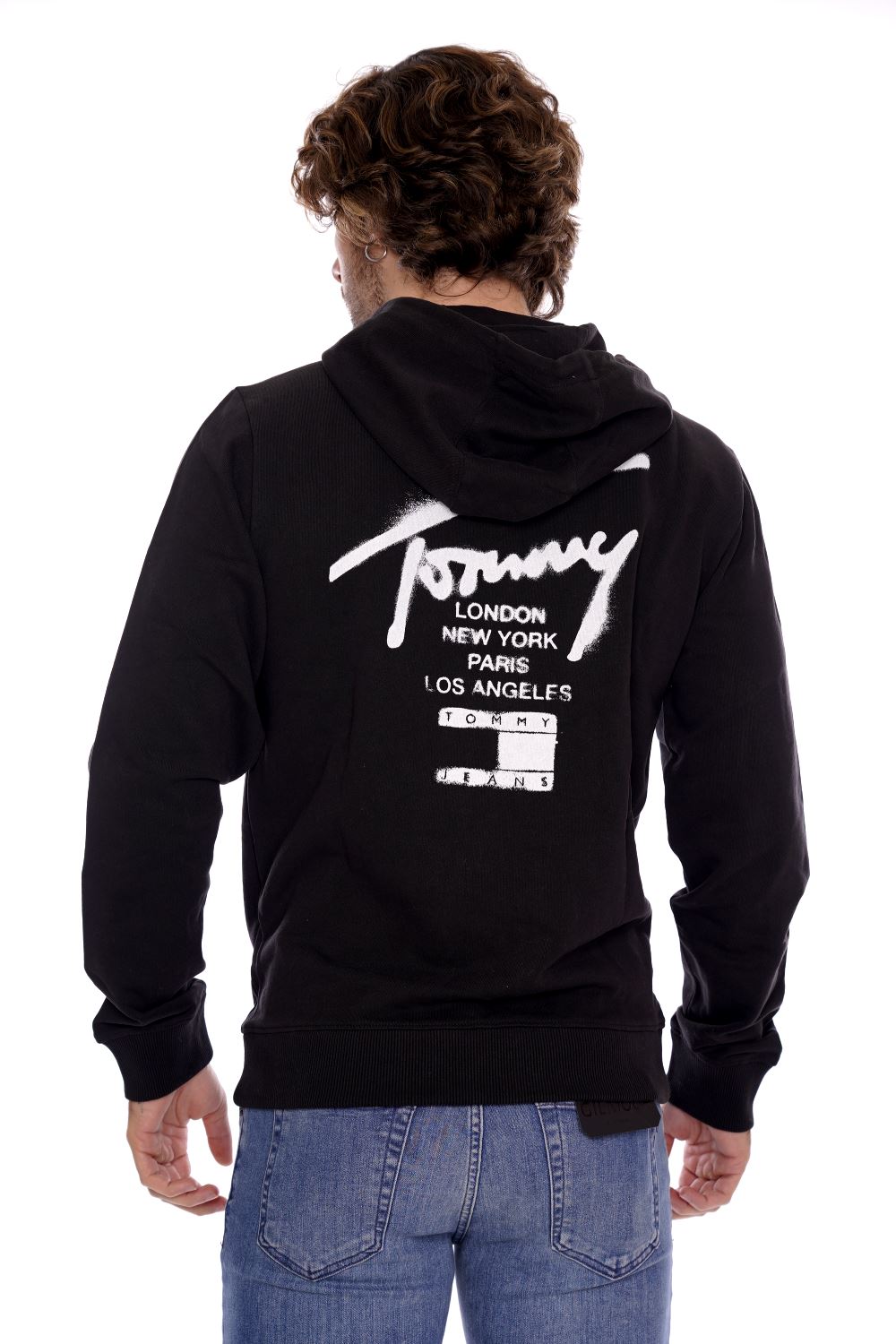 Tommy Hilfiger Felpa Nera Da Uomo