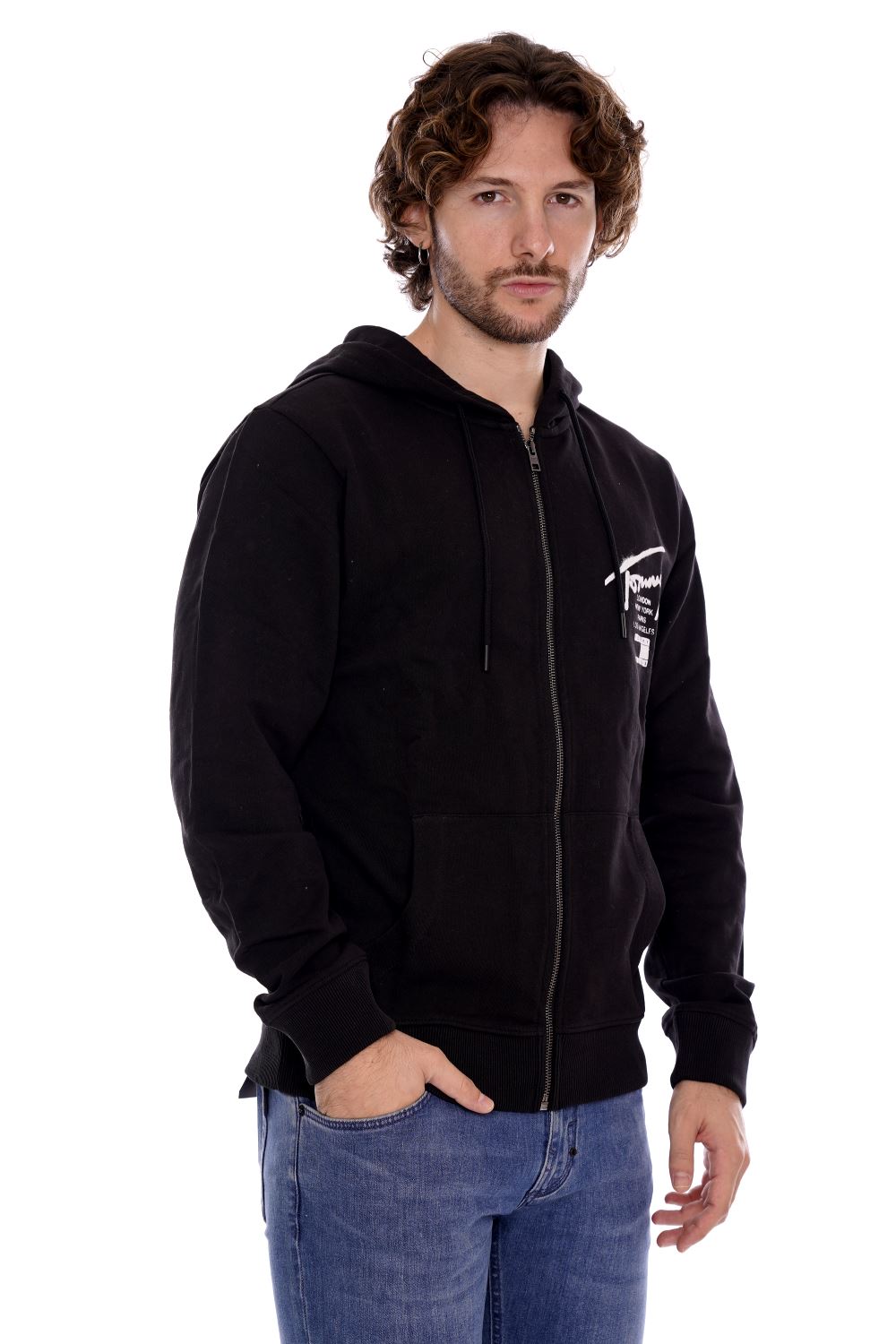 Tommy Hilfiger Felpa Nera Da Uomo