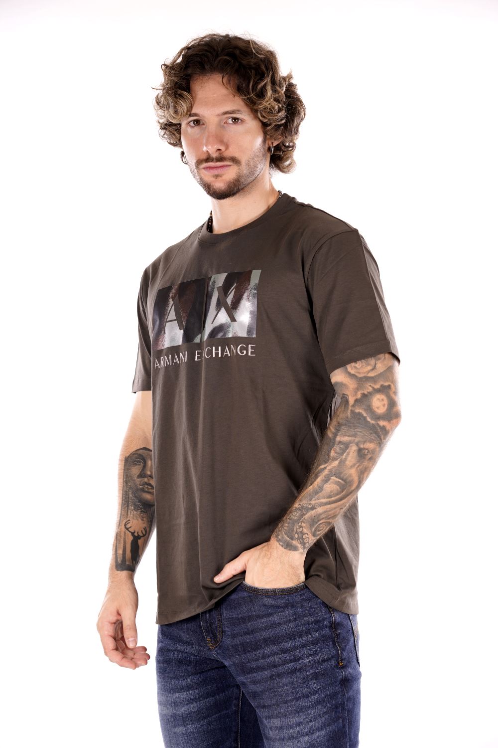 T-shirt ARMANI EXCHANGE da Uomo - verde 6DZTHFZJH4Z1897 VERDE
