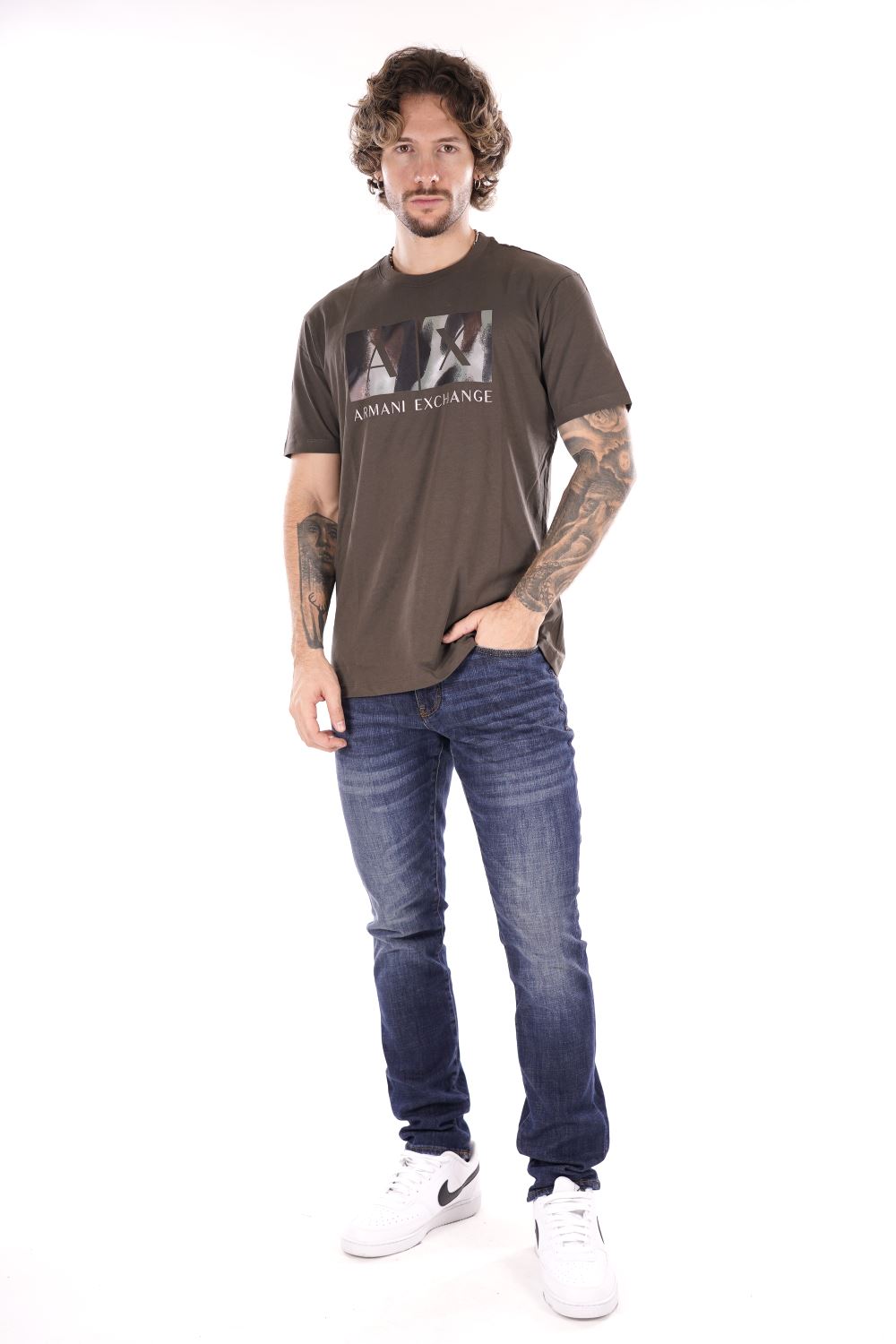 T-shirt ARMANI EXCHANGE da Uomo - verde 6DZTHFZJH4Z1897 VERDE