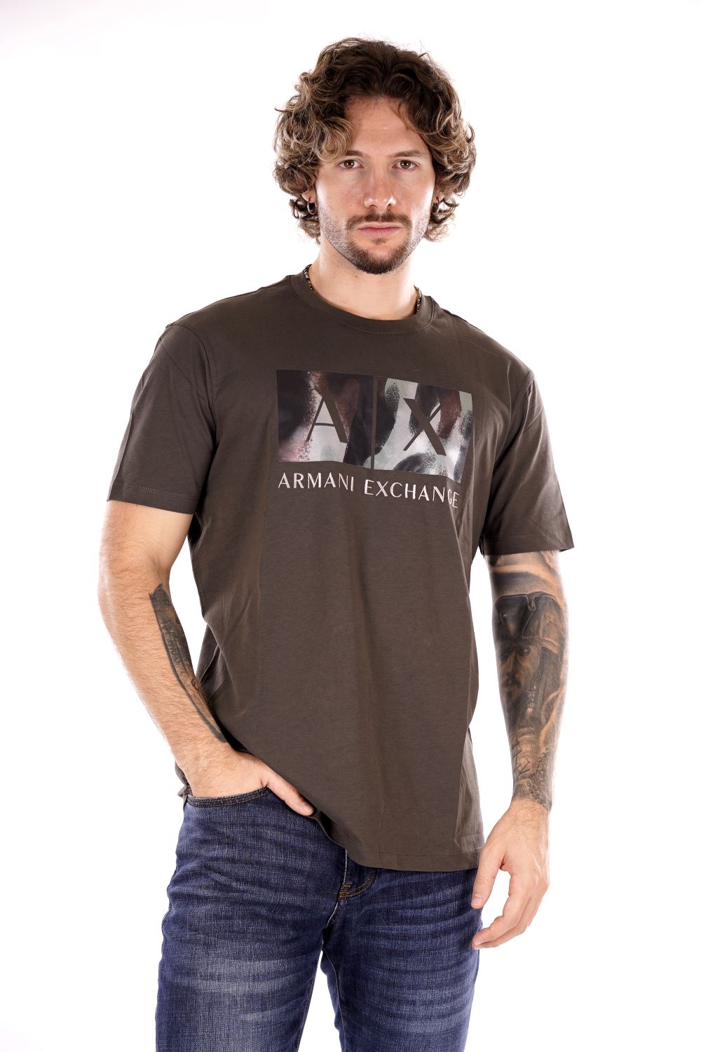 T-shirt ARMANI EXCHANGE da Uomo - verde 6DZTHFZJH4Z1897 VERDE