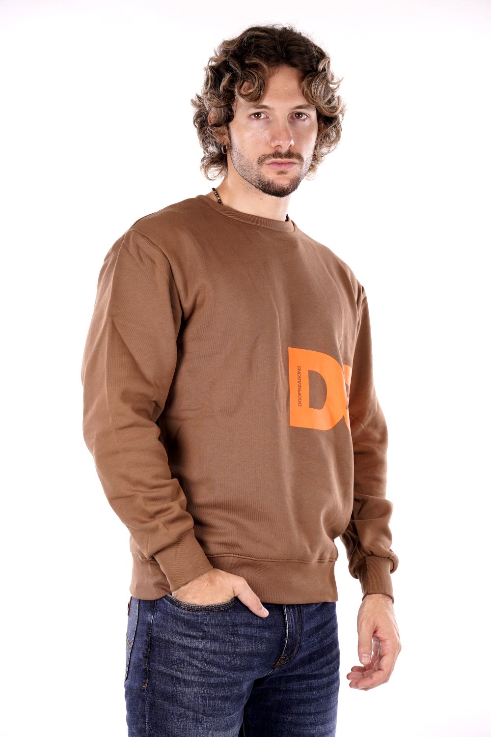 Felpa giro DS2 da Uomo - marrone FW24237MARRONE
