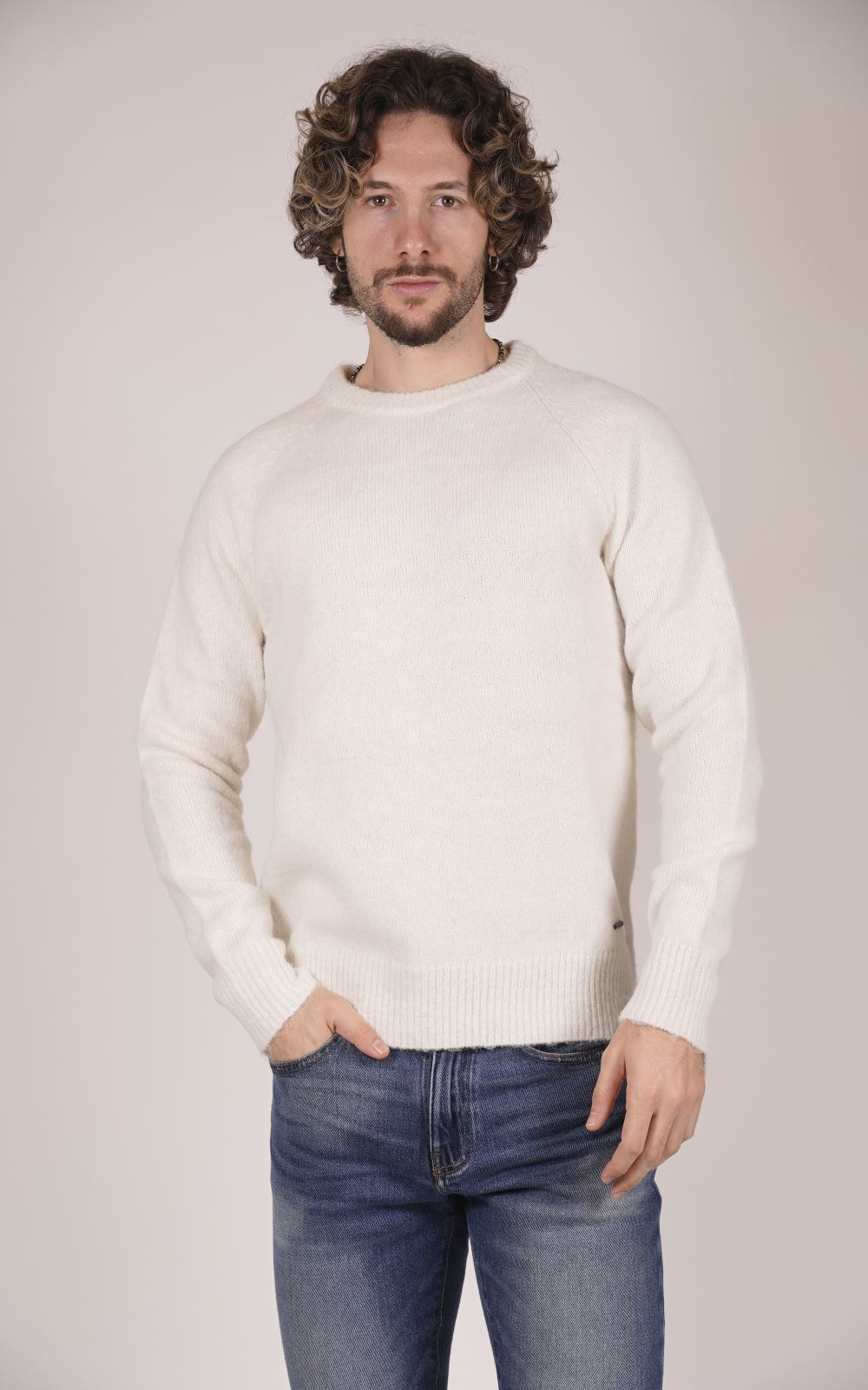 Maglione GIANNI LUPO da Uomo - bianco GL35052-F24PANNA