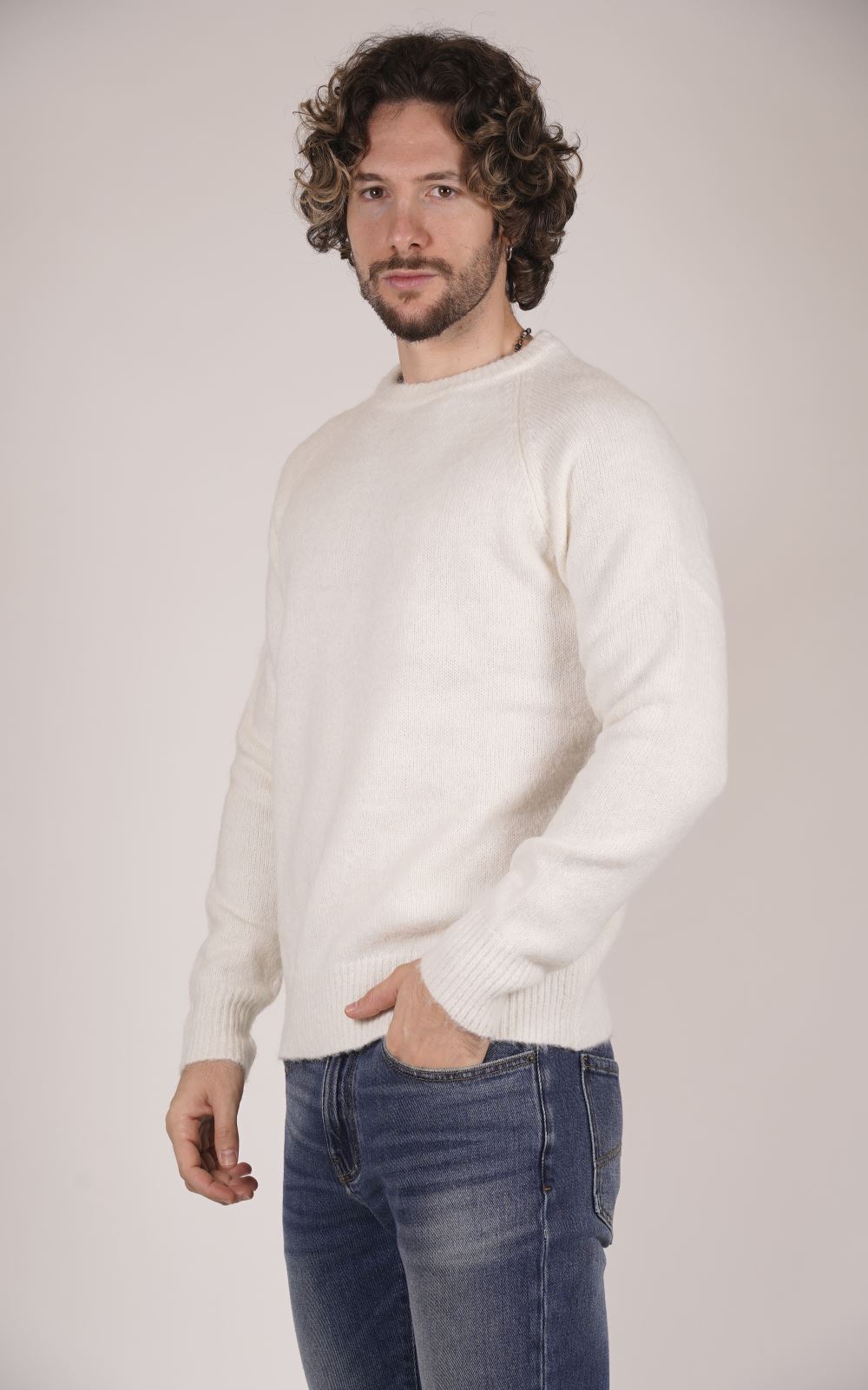 Maglione GIANNI LUPO da Uomo - bianco GL35052-F24PANNA