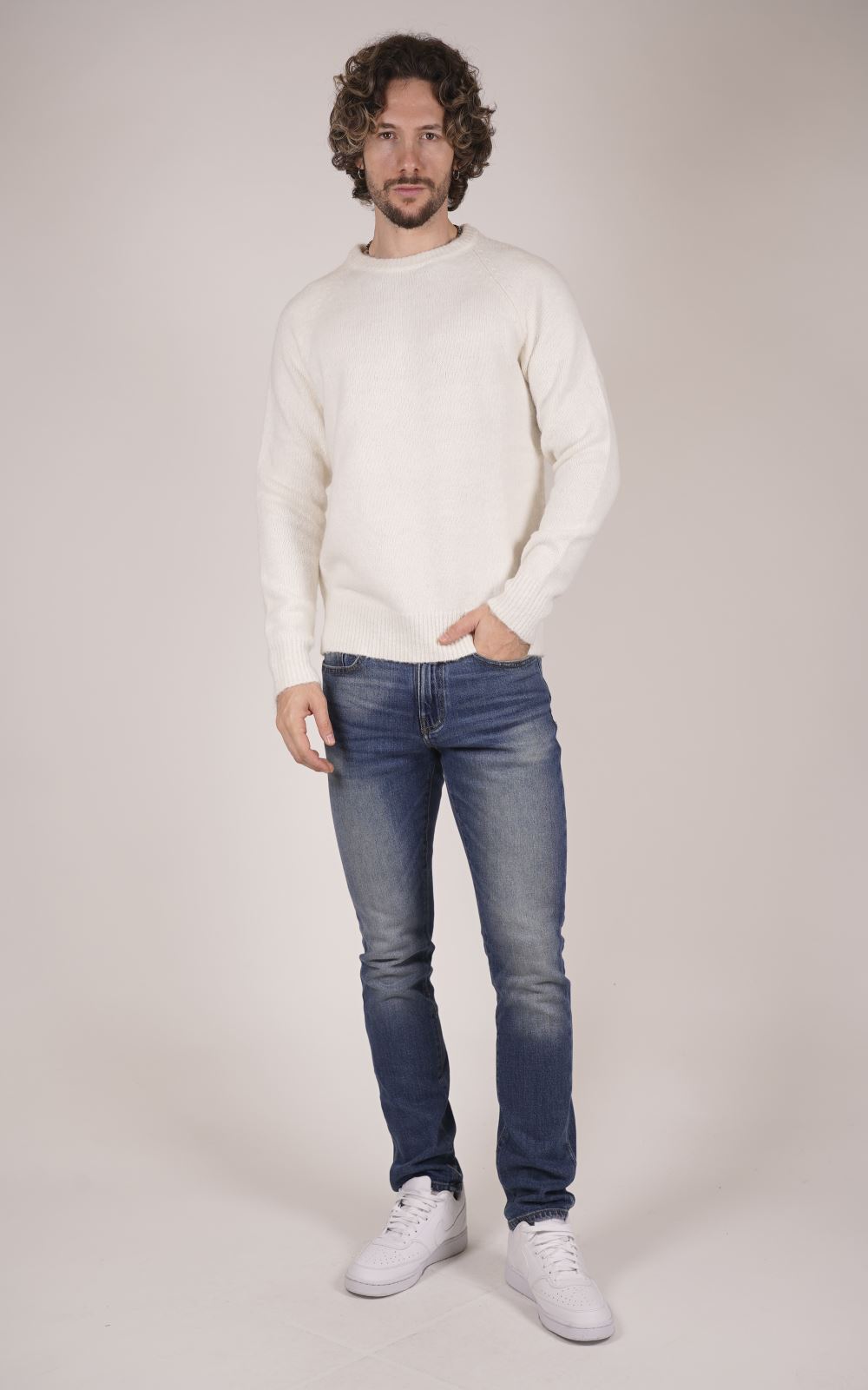 Maglione GIANNI LUPO da Uomo - bianco GL35052-F24PANNA