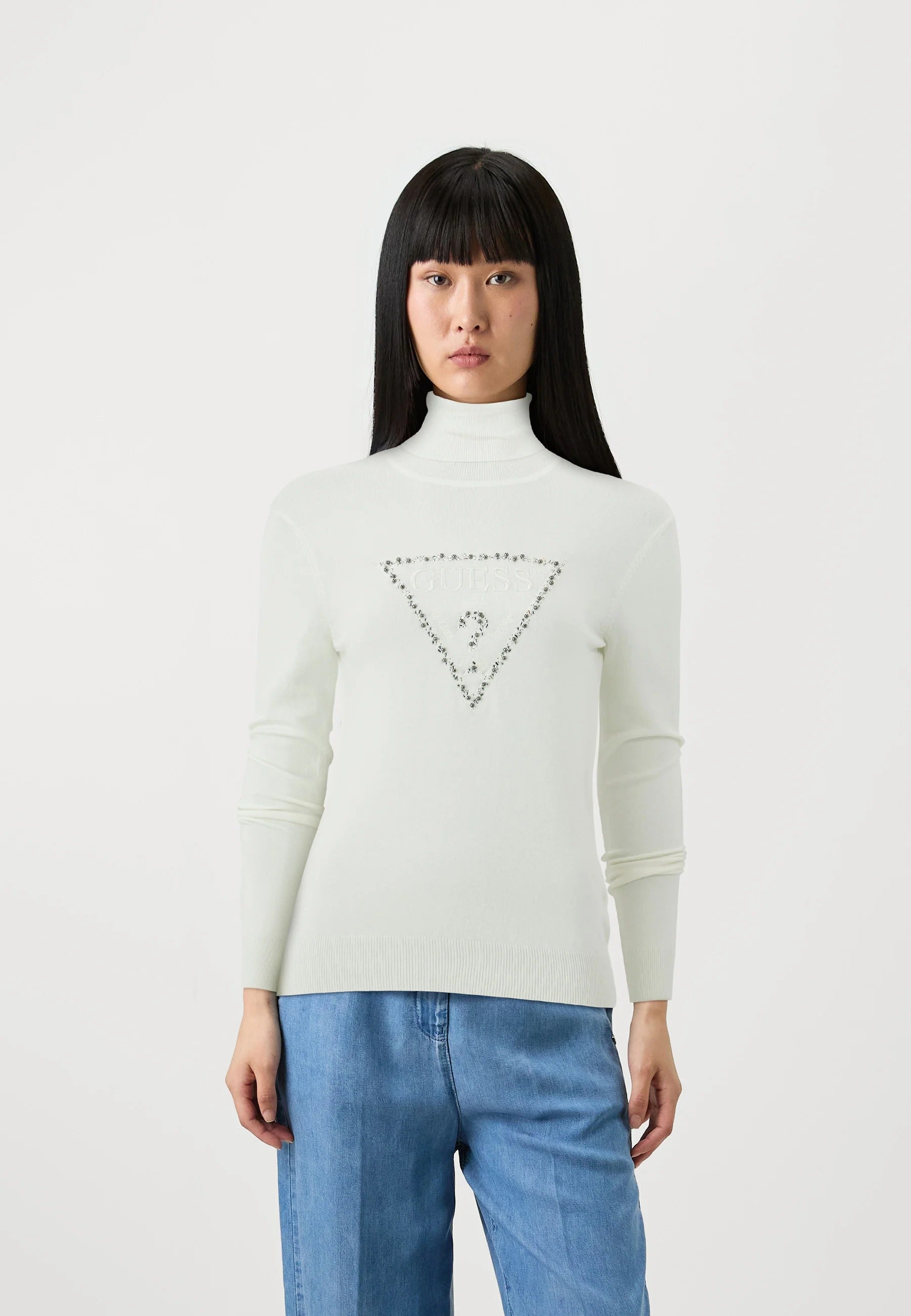 Maglione collo alto GUESS da Donna - bianco W4BR03G012 PANNA
