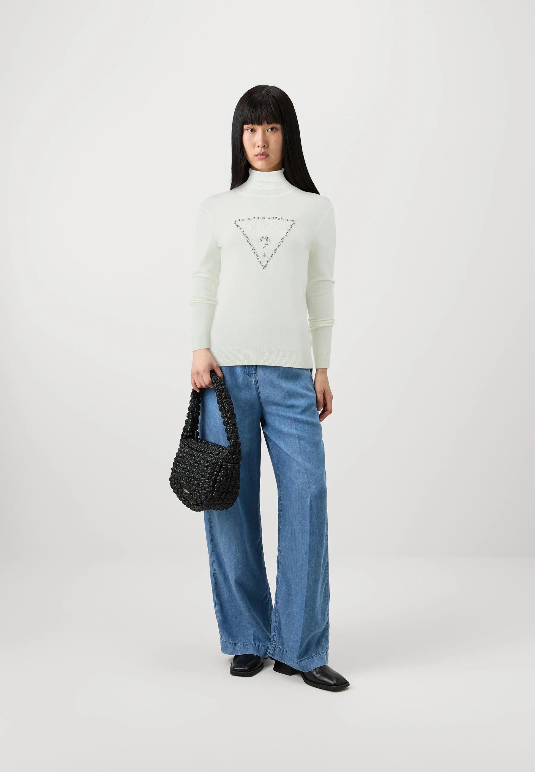 Maglione collo alto GUESS da Donna - bianco W4BR03G012 PANNA