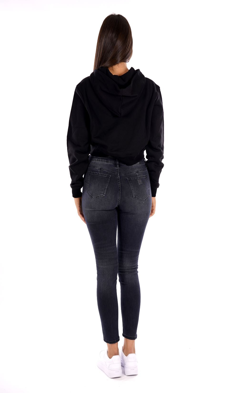 Felpa full zip cappuccio HINNOMINATE da Donna - nero HMABW1023NERO