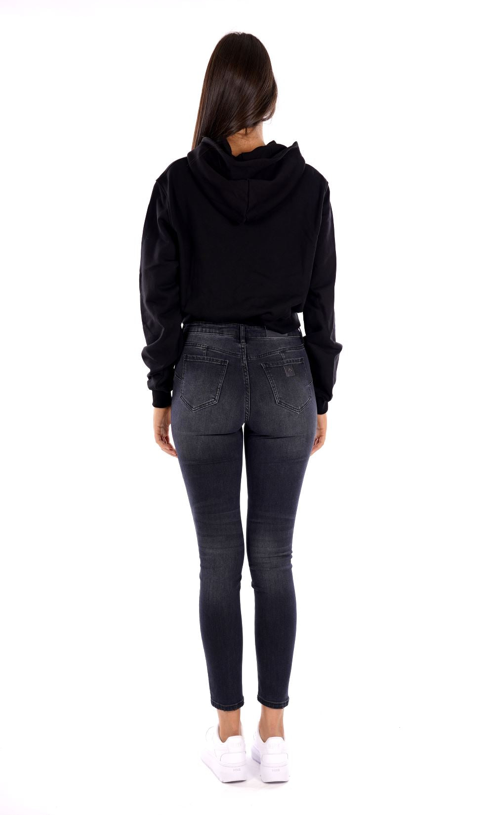 Felpa crop cappuccio HINNOMINATE da Donna - nero HMABW1024NERO