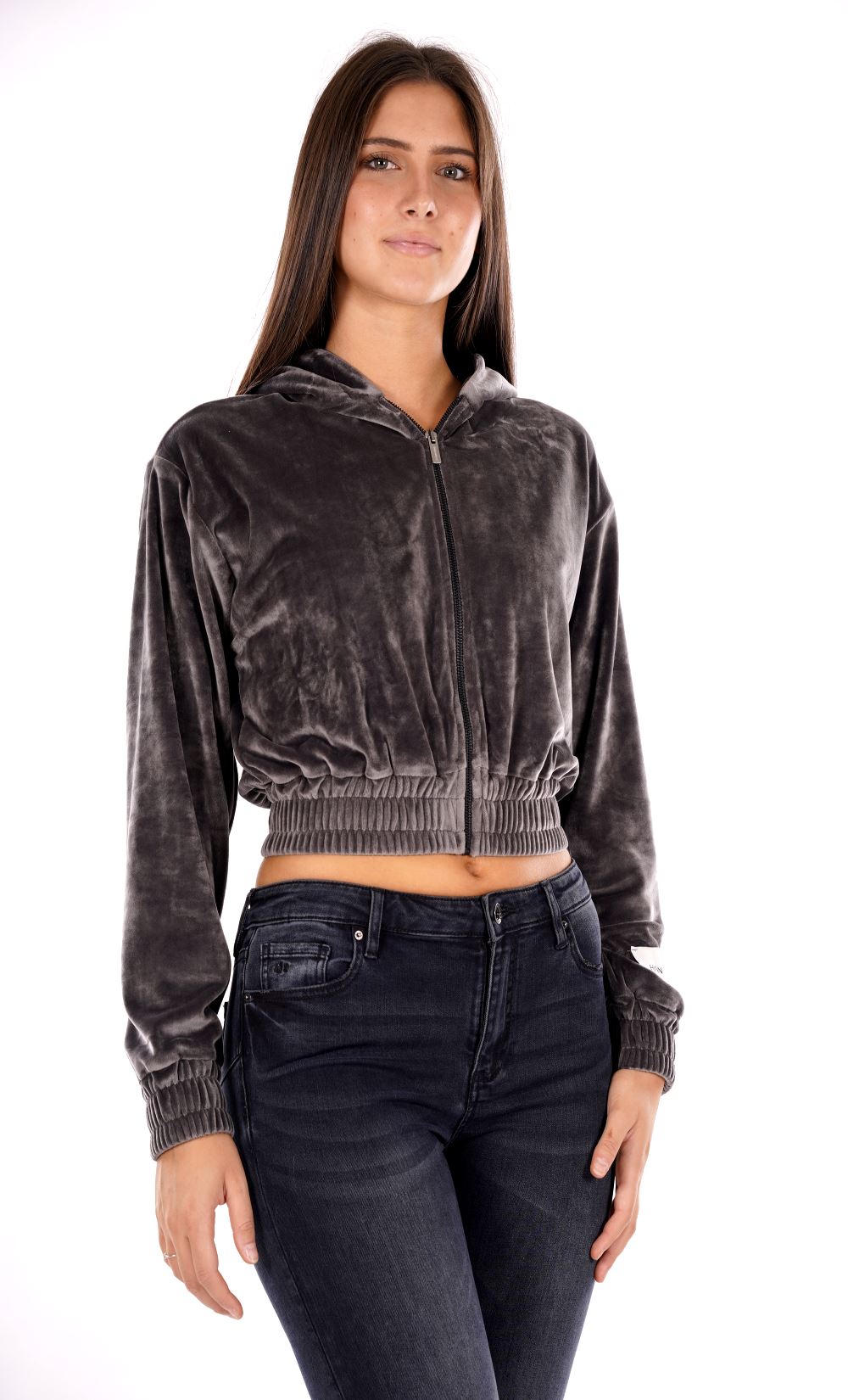 Felpa full zip cappuccio HINNOMINATE da Donna - grigio HMABW1235FERRO