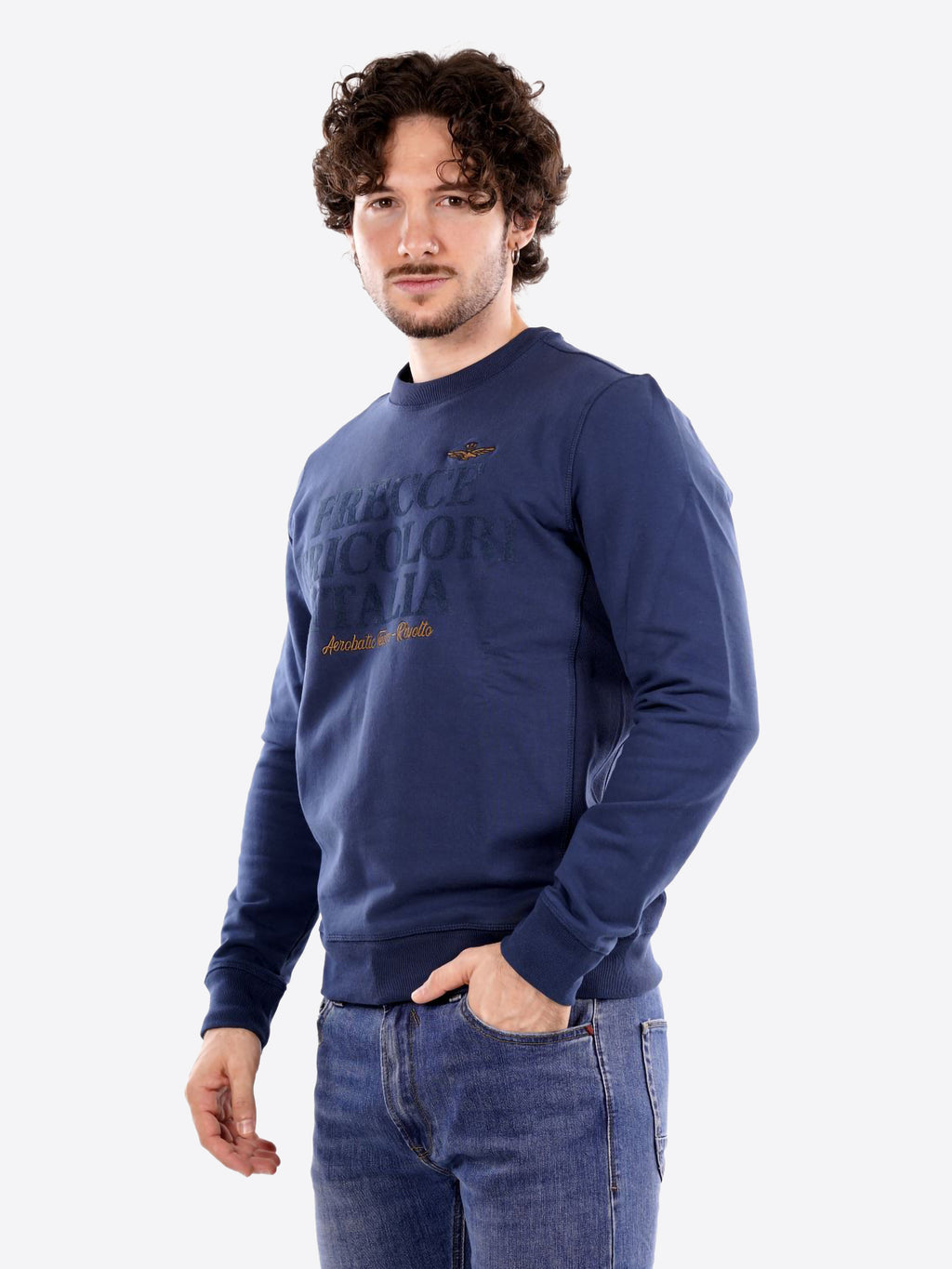 Felpa AERONAUTICA MILITARE da Uomo - blu FE205621315 BLUAVIO