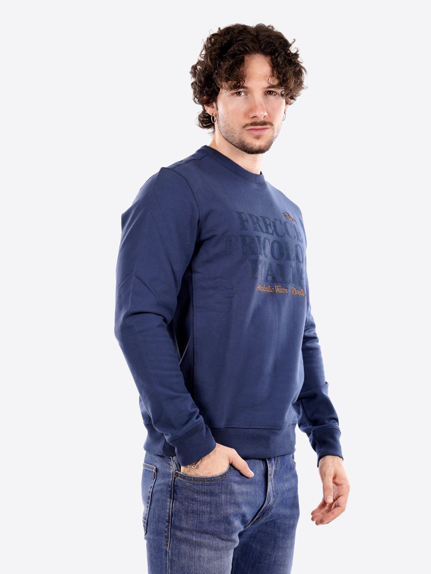 Felpa AERONAUTICA MILITARE da Uomo - blu FE205621315 BLUAVIO