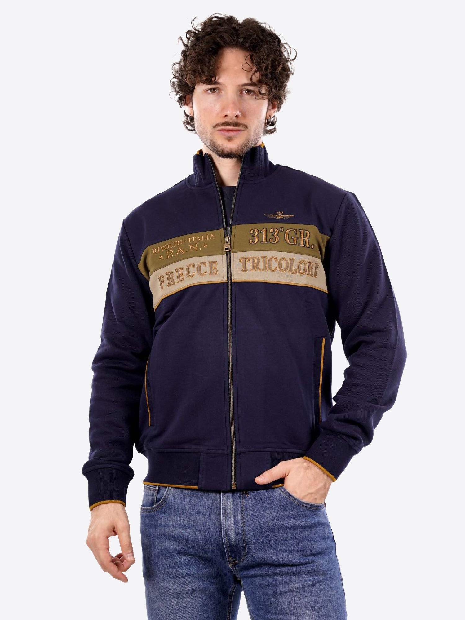 Felpa Full Zip AERONAUTICA MILITARE da Uomo - blu FE206694687 BLUVERDE