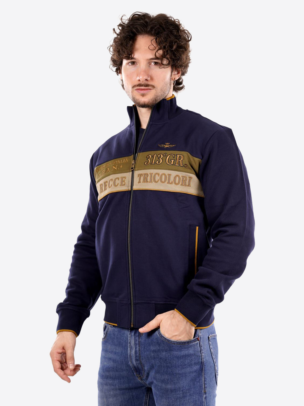 Felpa Full Zip AERONAUTICA MILITARE da Uomo - blu FE206694687 BLUVERDE