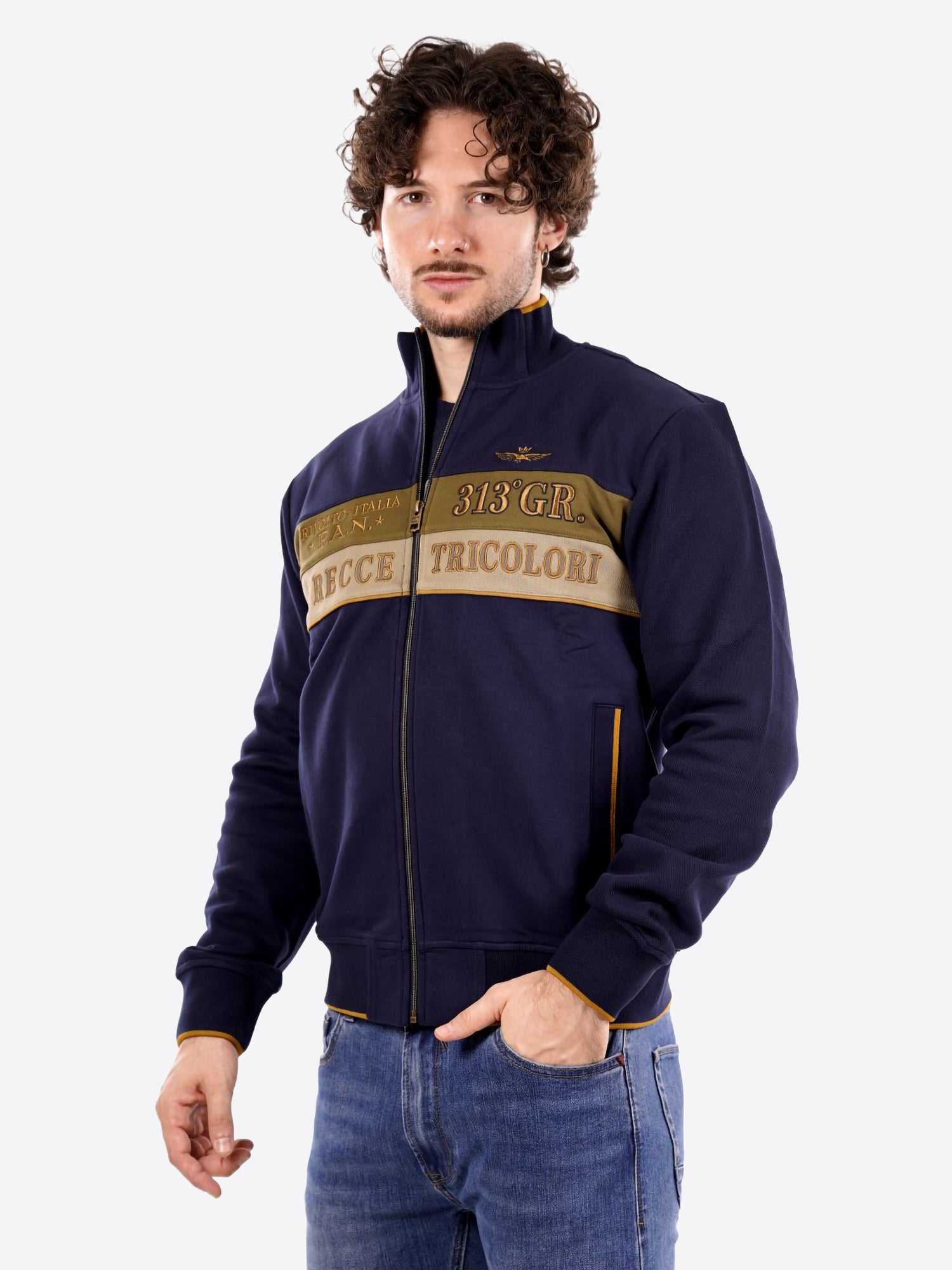 Felpa Full Zip AERONAUTICA MILITARE da Uomo - blu FE206694687 BLUVERDE