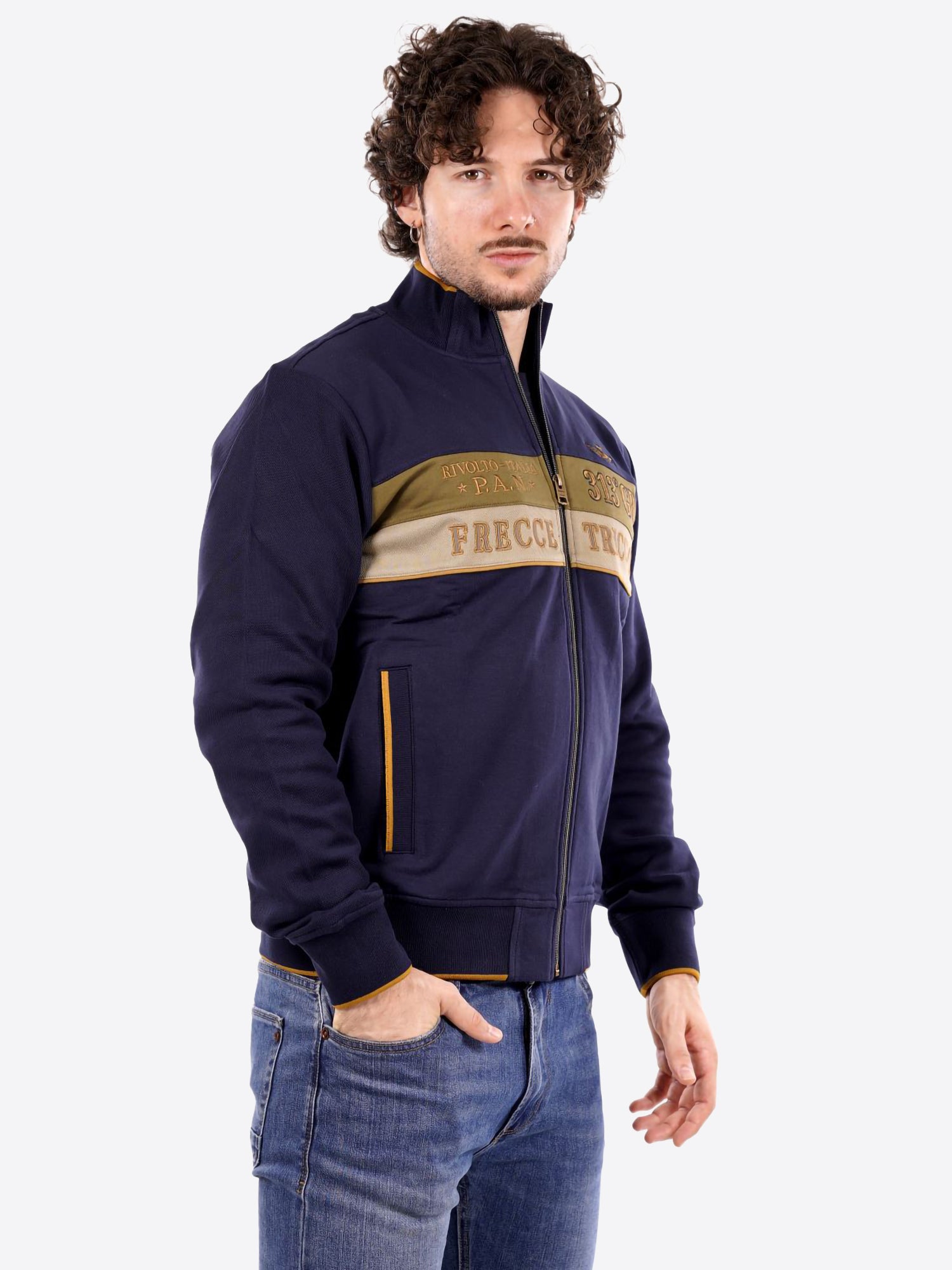Felpa Full Zip AERONAUTICA MILITARE da Uomo - blu FE206694687 BLUVERDE