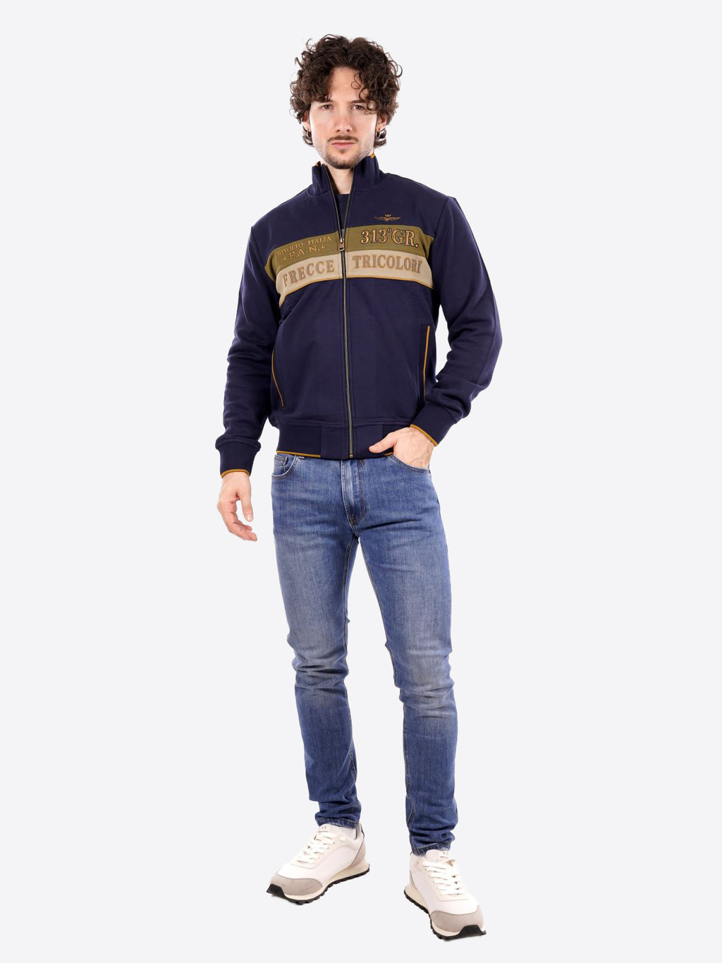 Felpa Full Zip AERONAUTICA MILITARE da Uomo - blu FE206694687 BLUVERDE