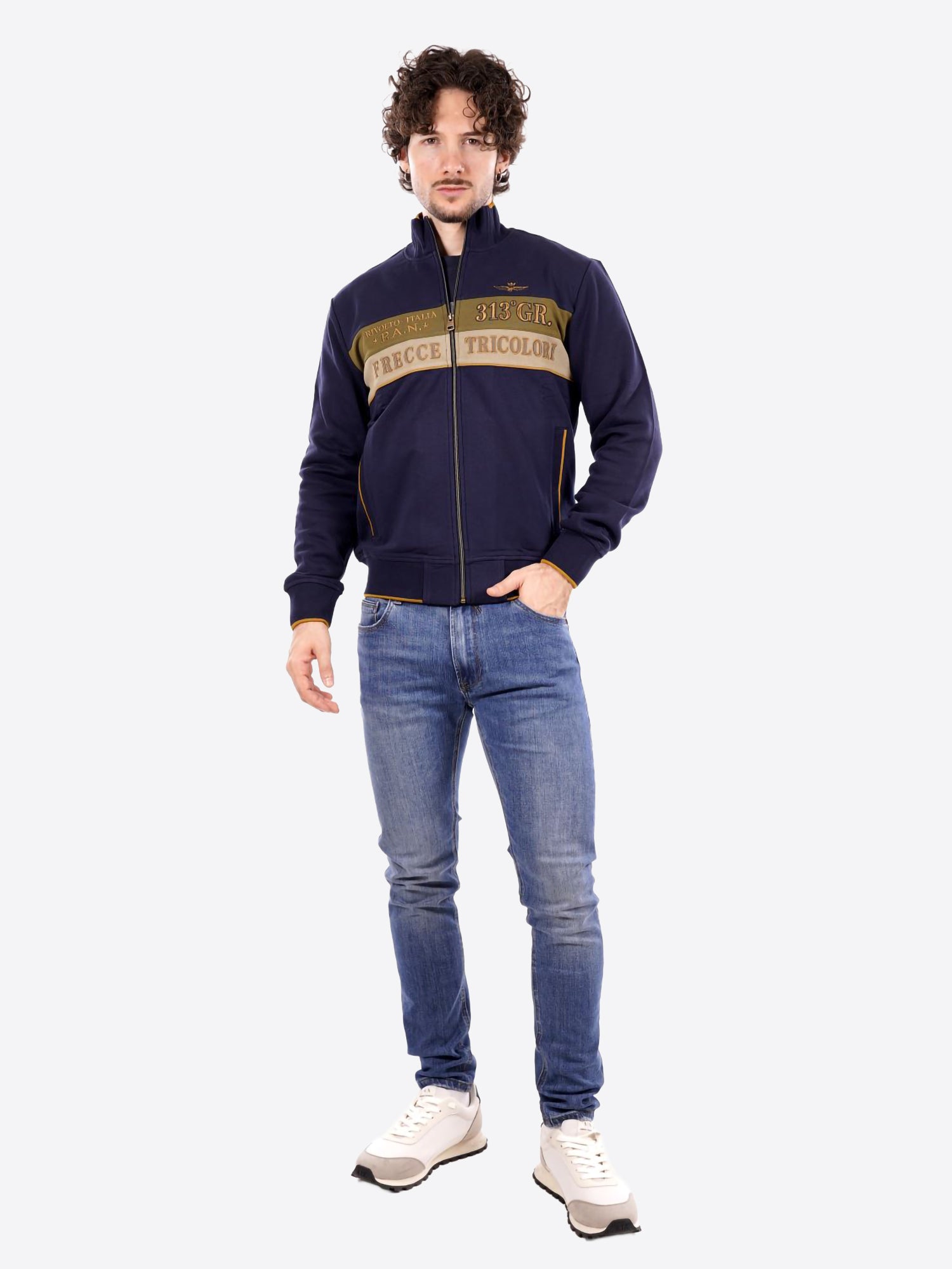 Felpa Full Zip AERONAUTICA MILITARE da Uomo - blu FE206694687 BLUVERDE